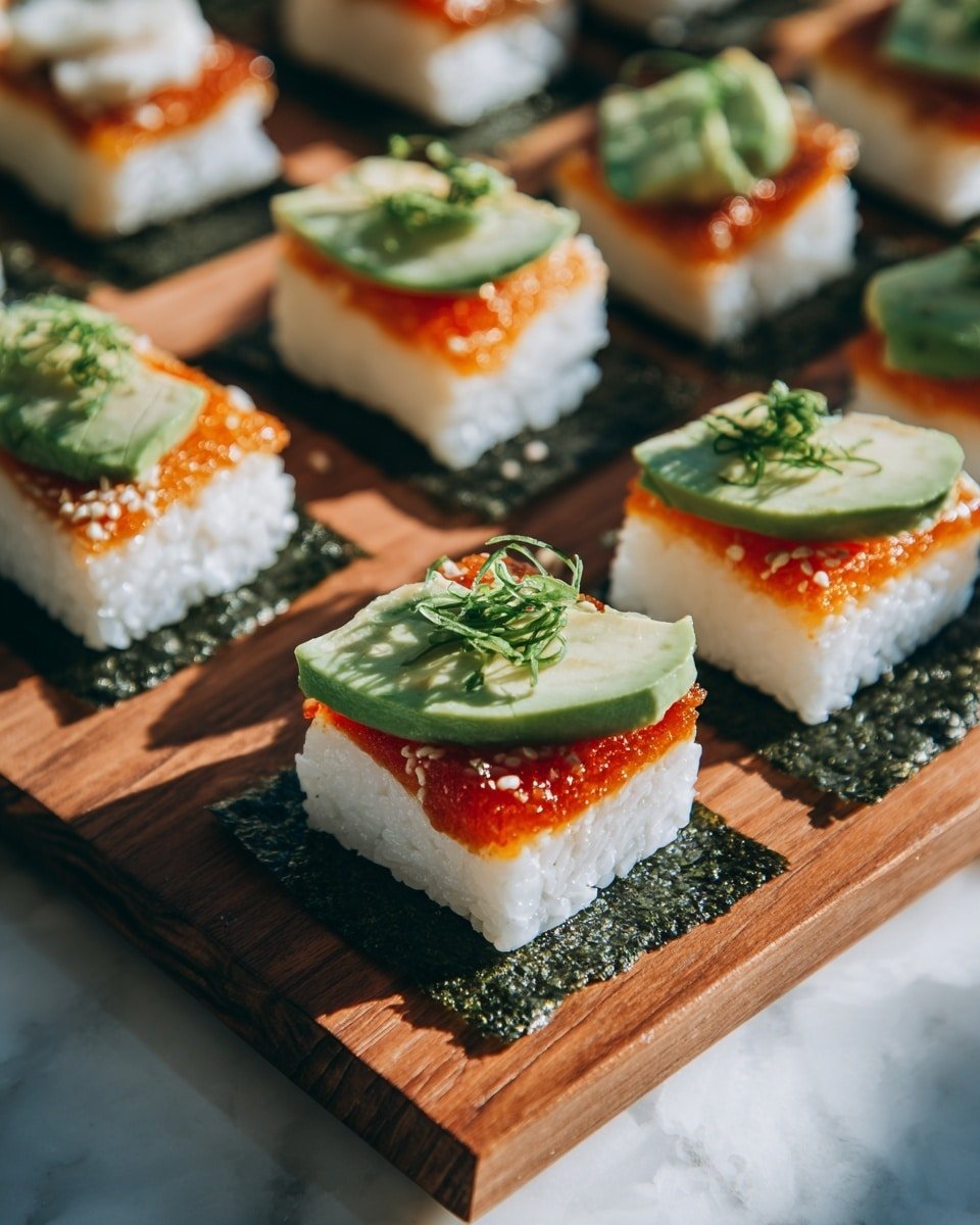 Crispy Rice and Spicy Tuna Bites Recipe - Recipe Image — Crispy Rice and Spicy Tuna Bites, crispy rice appetizer, spicy tuna sushi bites, crispy rice recipes, flavorful tuna canapés