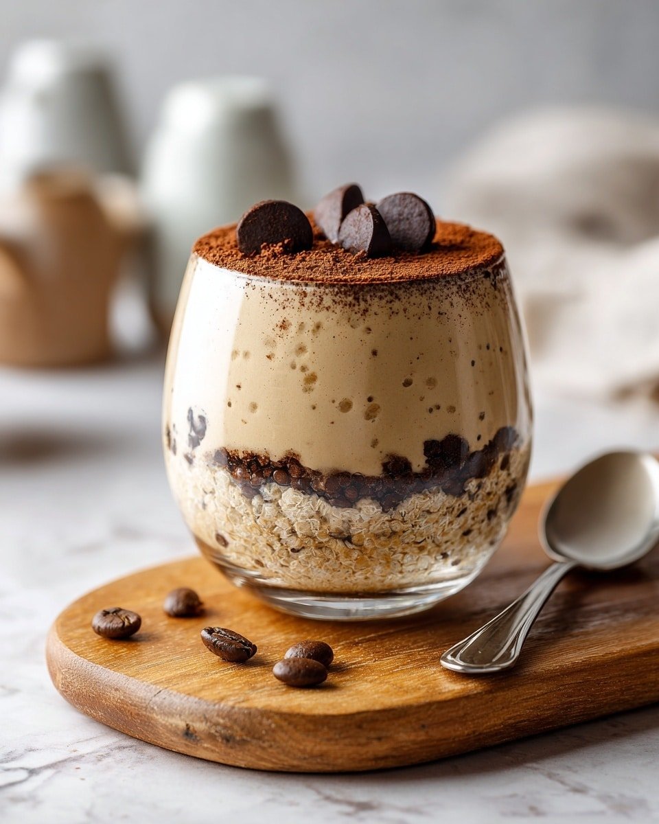 Decadent Mocha Coffee Overnight Oats Recipe - Recipe Image — Decadent Mocha Coffee Overnight Oats, mocha breakfast ideas, coffee oatmeal recipe, chocolate coffee overnight oats, easy morning overnight oats