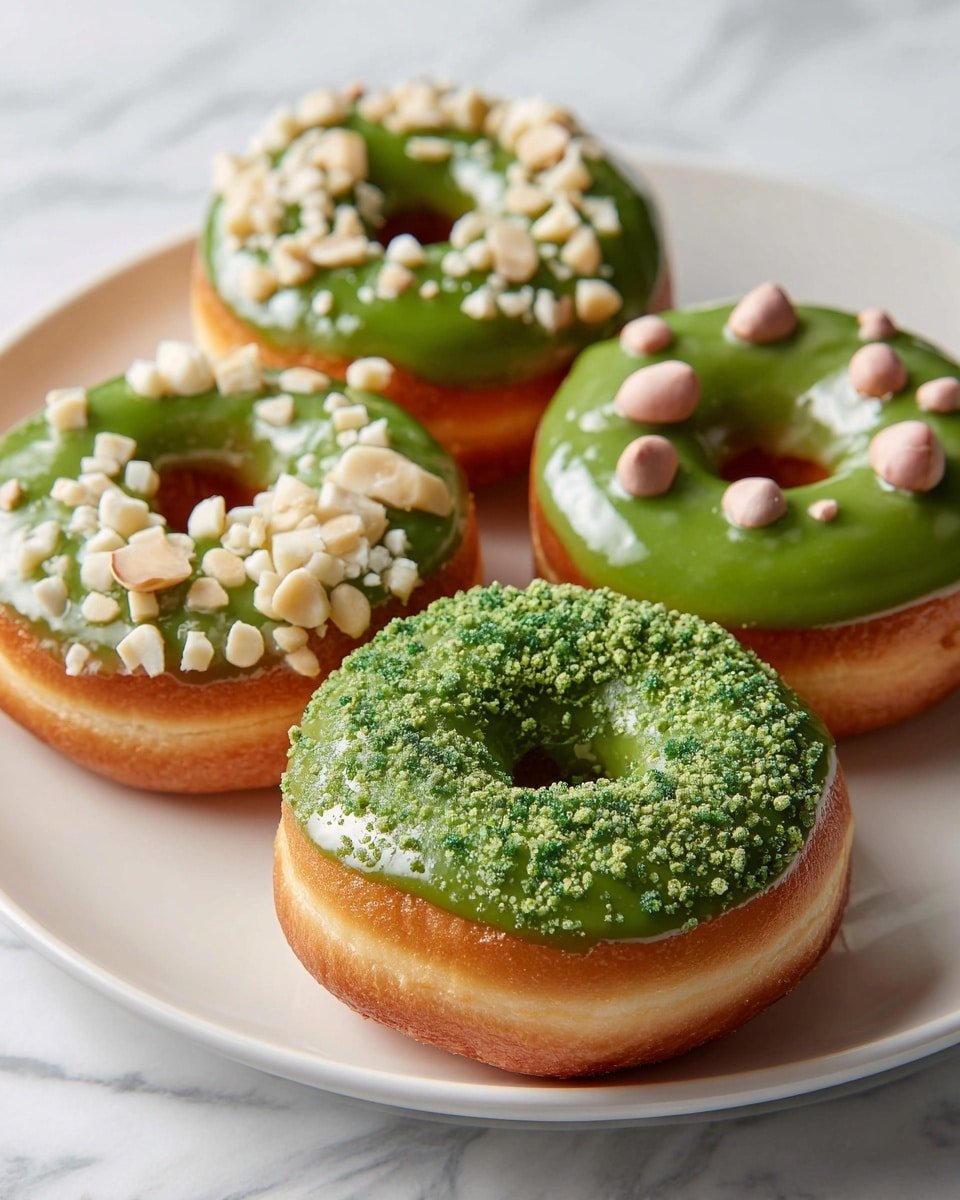 Matcha Donuts Recipe - Recipe Image — Matcha Donuts, Green Tea Donuts Recipe, Easy Matcha Donuts, Homemade Matcha Donuts, Matcha glazed donuts