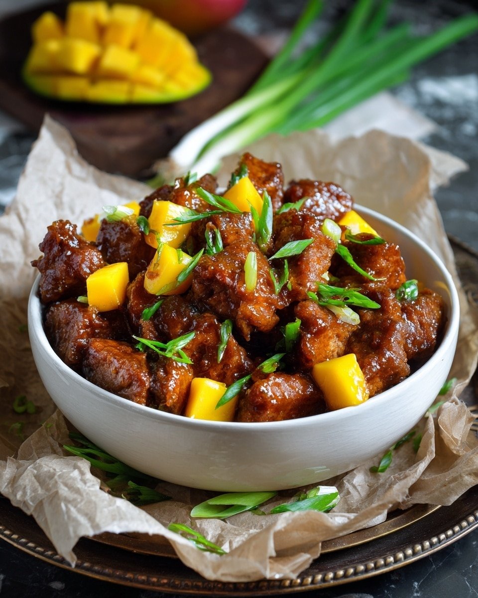 Chinese Style Mango Chicken Stir Fry Recipe - Recipe Image — Chinese Style Mango Chicken Stir Fry, Mango Chicken Stir Fry, Chinese stir-fry recipes, quick mango chicken dish, easy chicken and mango recipe