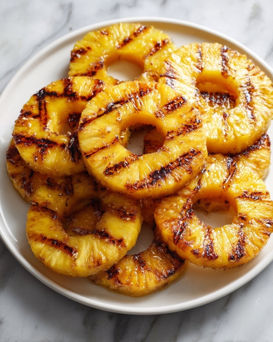 Grilled Pineapple with Cinnamon Honey Glaze Recipe - Recipe Image — Grilled Pineapple with Cinnamon Honey Glaze, grilled pineapple, caramelized fruit recipes, fruit dessert ideas, easy grilled fruit recipes