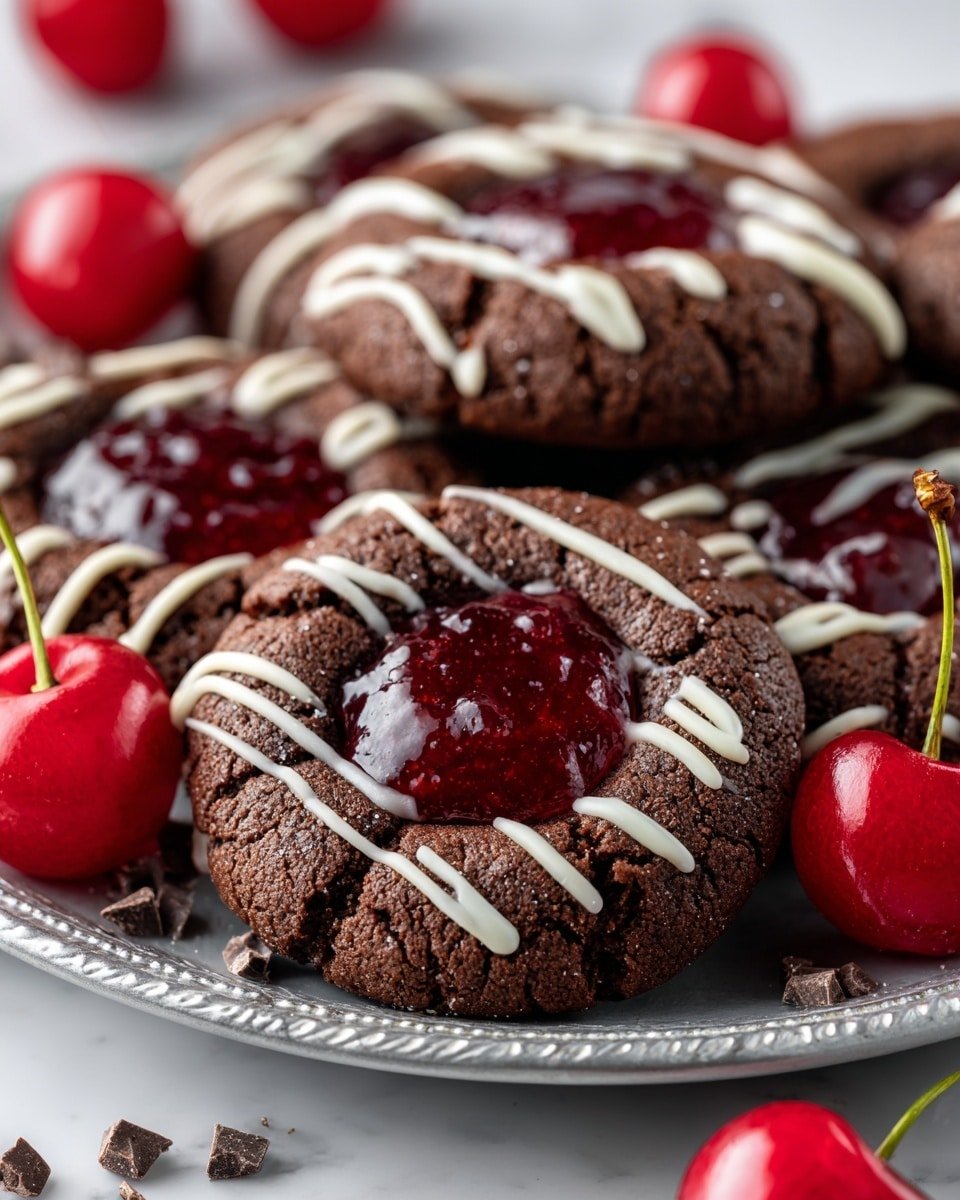 Black Forest Cookies Recipe - Recipe Image — Black Forest Cookies, Black Forest Cookies recipe, Cherry Chocolate Cookies, Cocoa and Cherry Cookies, Easy Black Forest Cookies