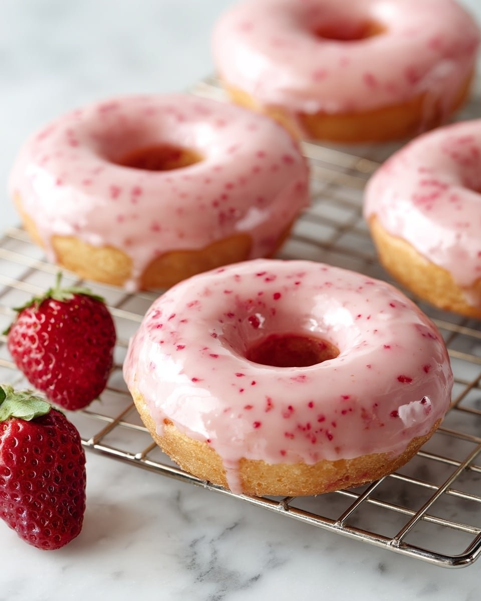 Strawberry Buttermilk Doughnuts Recipe - Recipe Image — Strawberry Buttermilk Doughnuts, homemade doughnuts with strawberries, easy doughnut recipes, beginner-friendly doughnuts, strawberry glazed doughnuts
