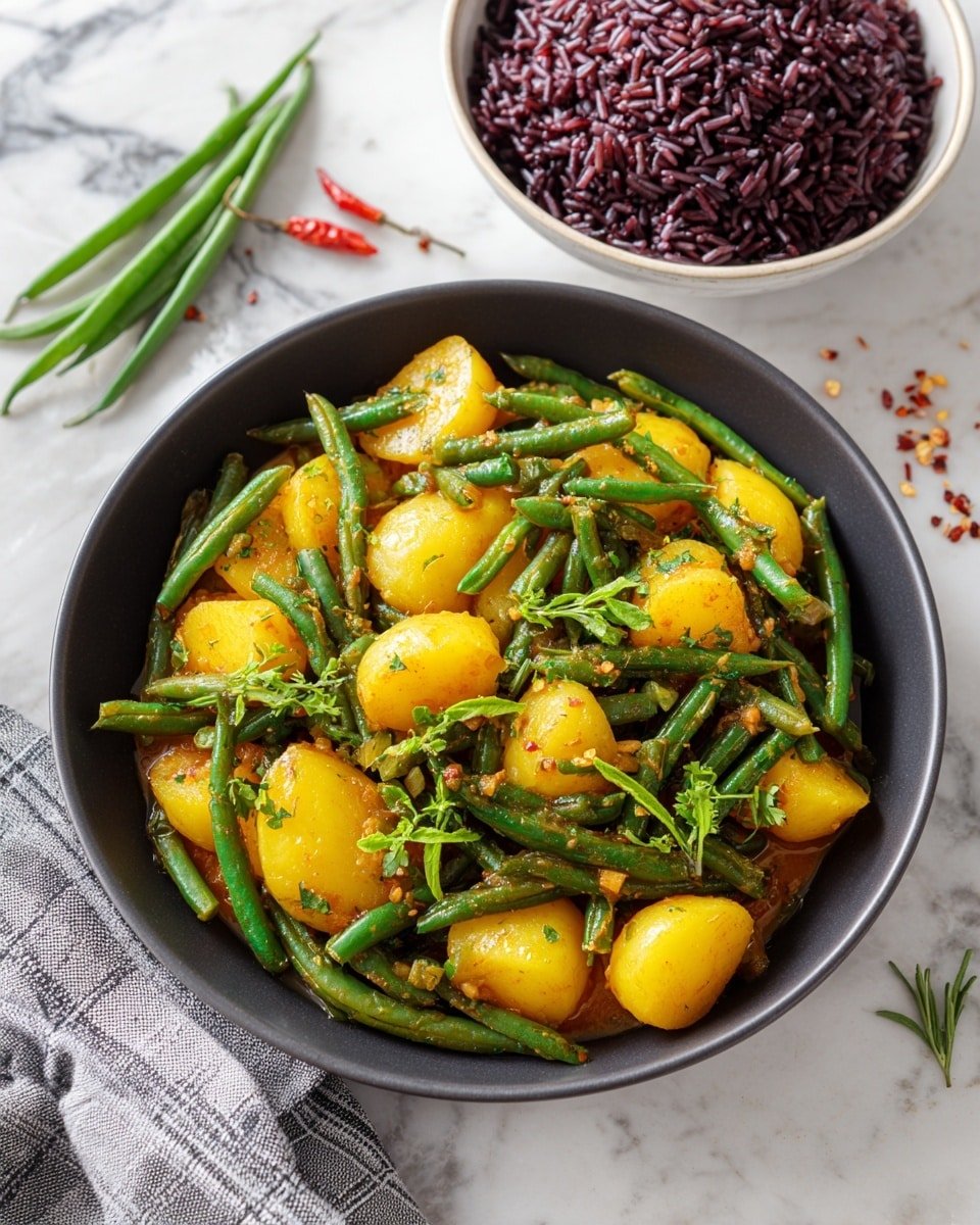 Green Bean Curry Recipe - Recipe Image — Green Bean Curry, Green Bean Curry recipe, Indian-inspired Green Bean Curry, healthy green bean curry, easy veggie curry