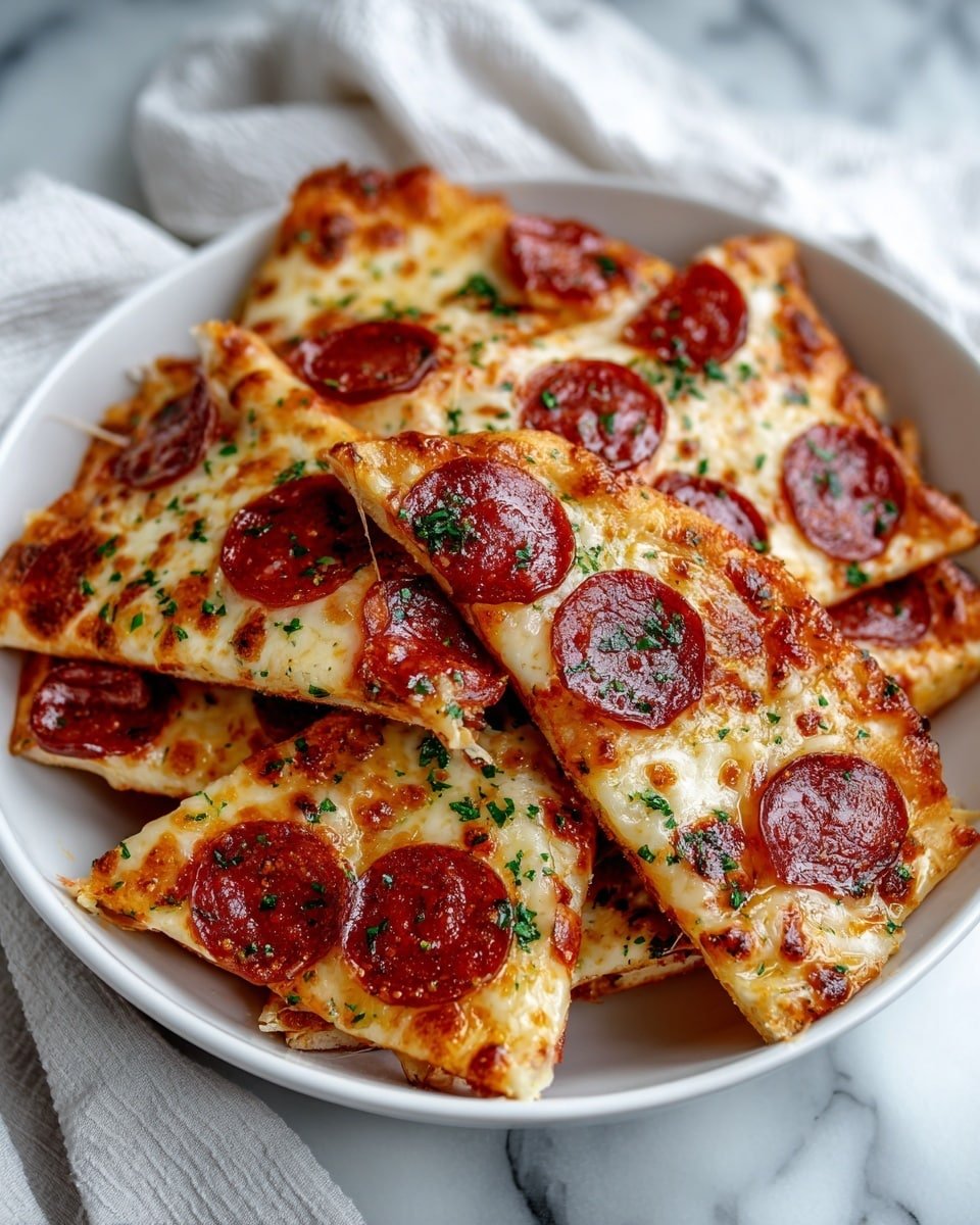 Cheesy Pepperoni Pizza Chips Recipe - Recipe Image — Cheesy Pepperoni Pizza Chips, cheesy pepperoni snack, pizza chips recipe, crispy pepperoni bites, quick snack ideas