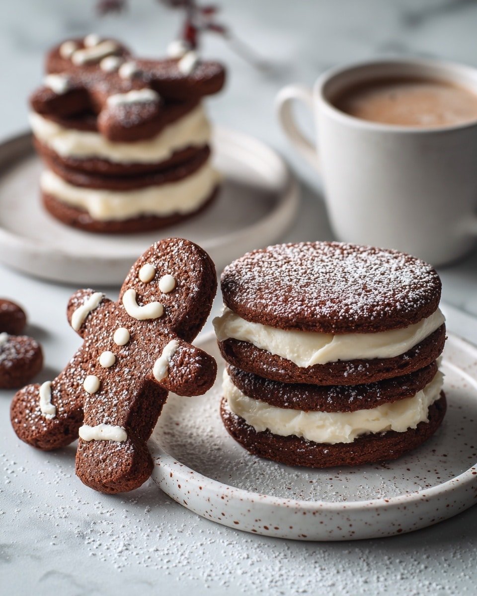 Gingerbread Sandwich Cookies with Ginger Cream Filling Recipe - Recipe Image — Gingerbread Sandwich Cookies with Ginger Cream Filling, gingerbread cookie recipe, spicy ginger cookies, holiday gingerbread cookies, ginger cream filling recipe