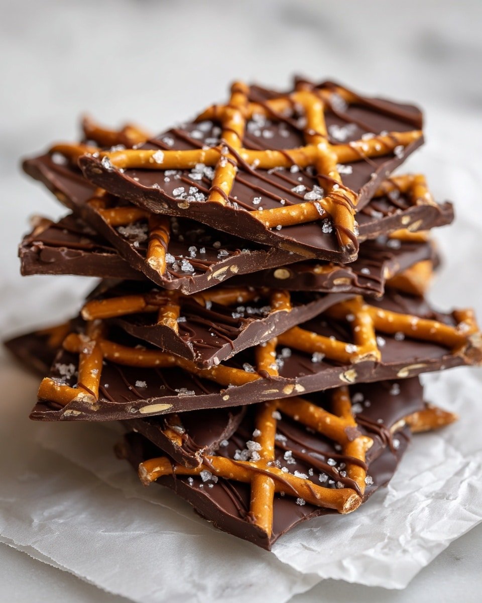 Irresistible Salted Caramel Pretzel Bark Recipe - Recipe Image — Salted Caramel Pretzel Bark, Salted Caramel Pretzel Bark recipe, how to make salted caramel pretzel bark, crunchy caramel bark with pretzels, easy salted caramel pretzel treats