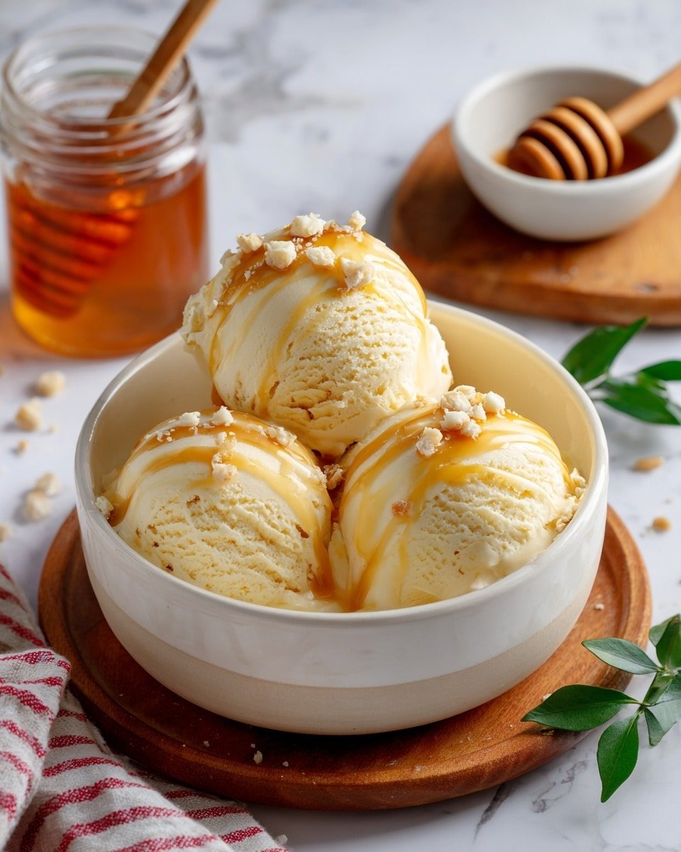 Homemade Honey Ice Cream Recipe - Recipe Image — Homemade Honey Ice Cream, honey ice cream recipe, natural ice cream, easy homemade ice cream, floral honey ice cream
