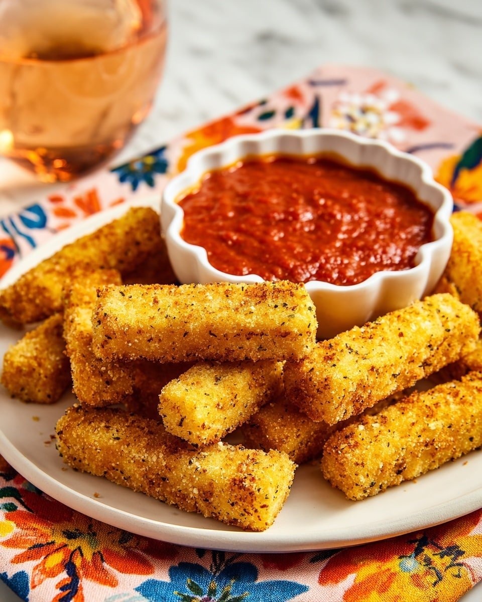 Fried Mozzarella Sticks with Marinara Dipping Sauce Recipe - Recipe Image — Fried Mozzarella Sticks with Marinara Dipping Sauce, mozzarella stick appetizer, crispy mozzarella cheese bites, homemade fried mozzarella, easy appetizer recipes