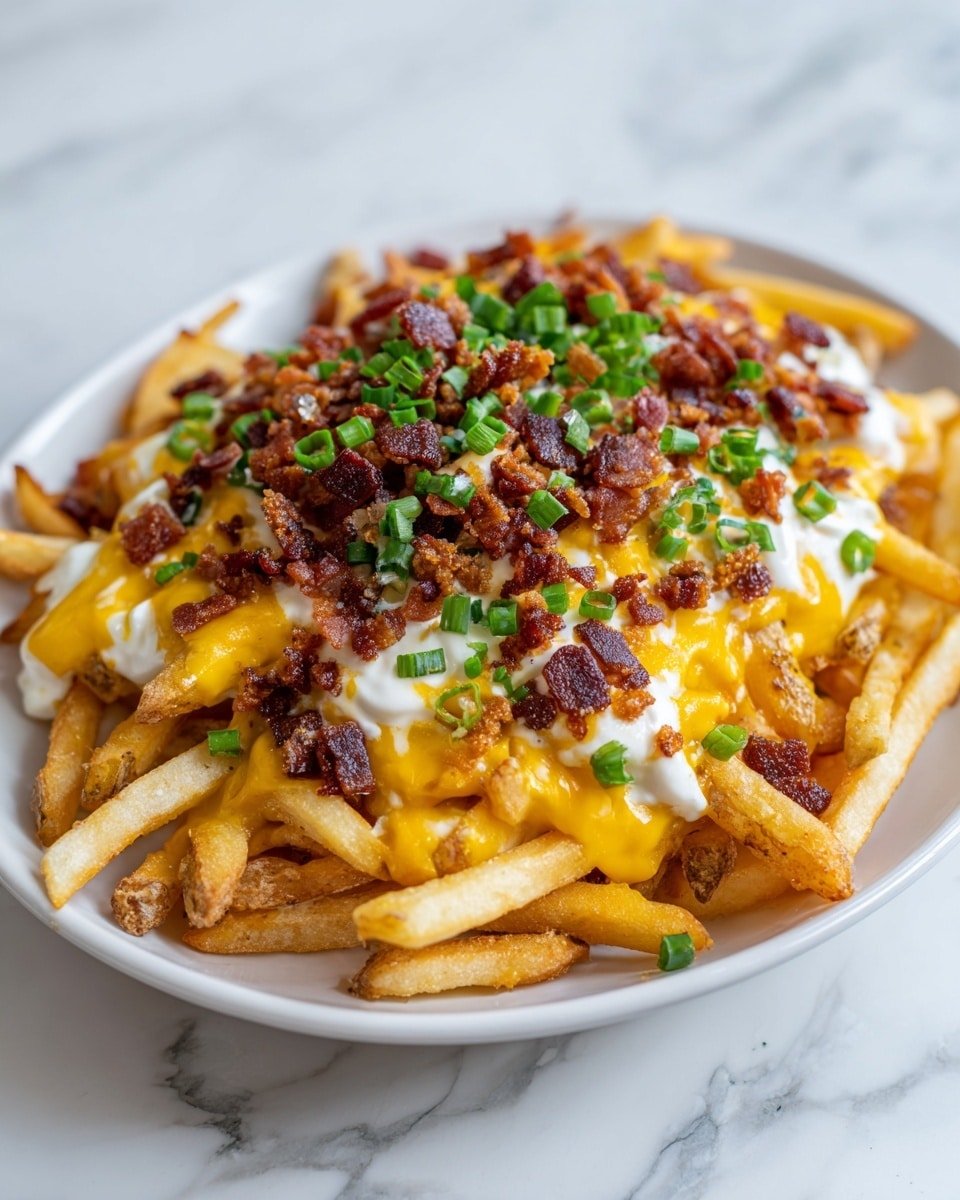 Loaded Nacho Fries Recipe - Recipe Image — Loaded Nacho Fries, nacho fries recipe, crispy loaded fries, cheesy nacho fries, easy loaded fries