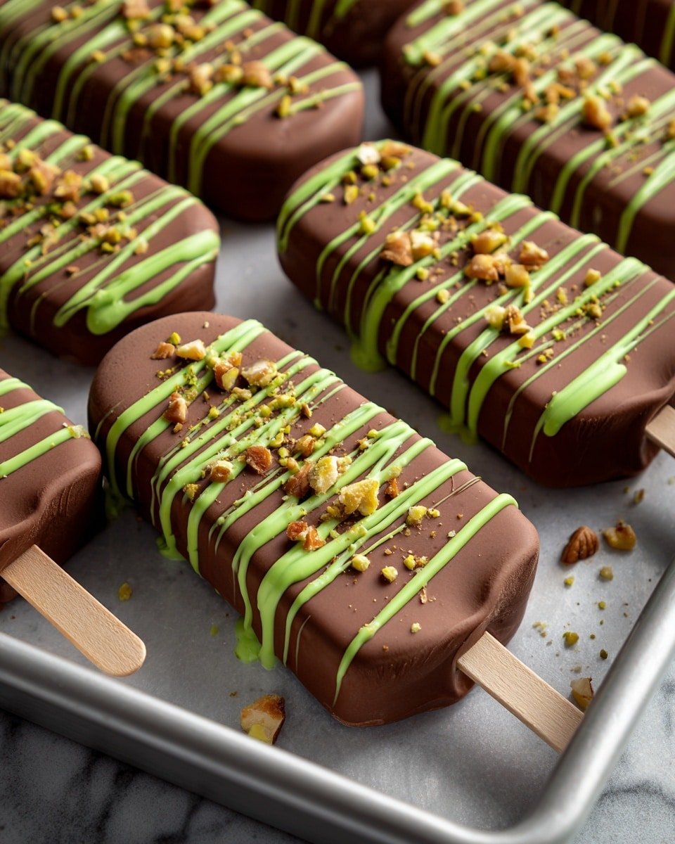 Dubai Pistachio Ice Cream Bars Recipe - Recipe Image — Dubai Pistachio Ice Cream Bars, pistachio ice cream bars, Middle Eastern ice cream treats, homemade ice cream bars, pistachio dessert recipes