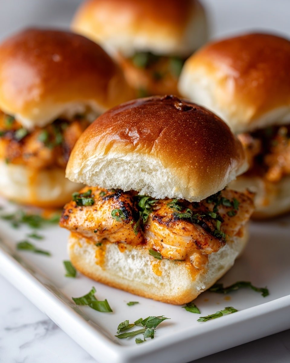 Mini Chicken Sliders Recipe - Recipe Image — Mini Chicken Sliders, Chicken Slider Recipe, Easy Chicken Sliders, Juicy Chicken Sliders, Chicken Slider Sandwiches