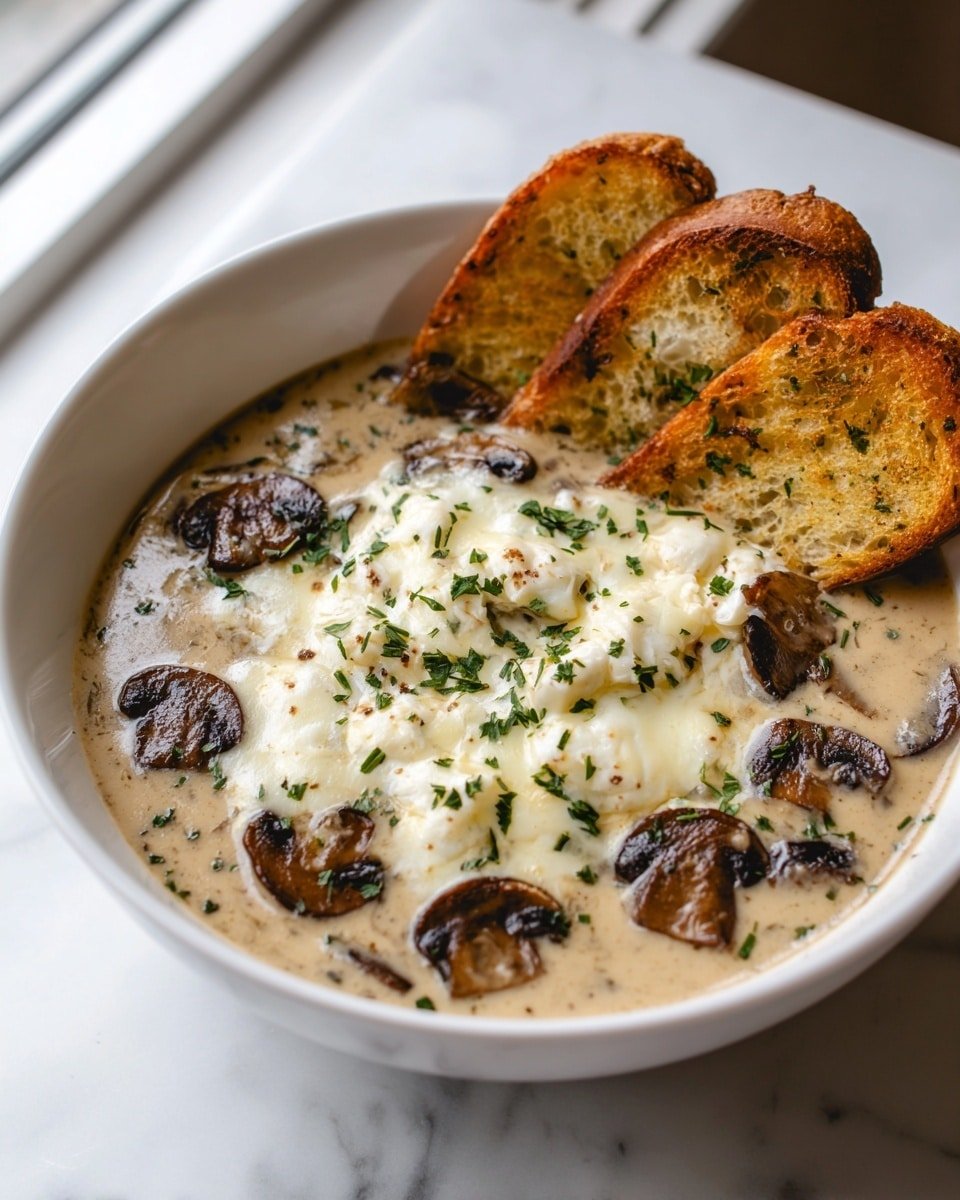 Creamy Mushroom Soup Recipe - Recipe Image — Creamy Mushroom Soup, mushroom soup recipe, comforting mushroom soup, easy mushroom soup, homemade mushroom soup