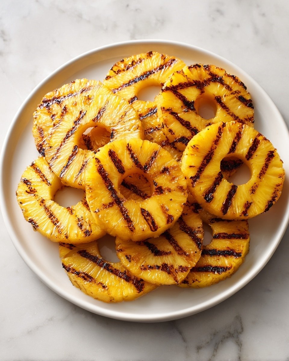 Grilled Pineapple with Cinnamon Honey Glaze Recipe - Recipe Image — Grilled Pineapple with Cinnamon Honey Glaze, grilled pineapple, caramelized fruit recipes, fruit dessert ideas, easy grilled fruit recipes
