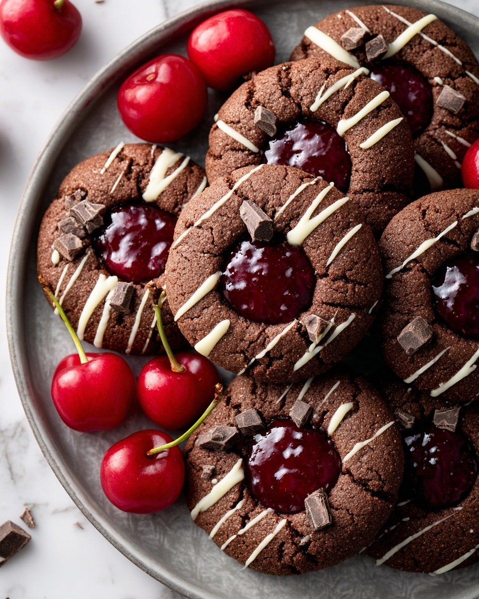 Black Forest Cookies Recipe - Recipe Image — Black Forest Cookies, Black Forest Cookies recipe, Cherry Chocolate Cookies, Cocoa and Cherry Cookies, Easy Black Forest Cookies