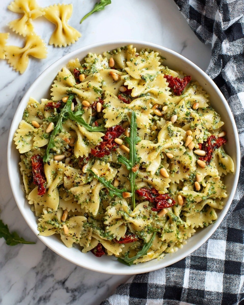 Vegan Cashew Pesto Pasta Salad Recipe - Recipe Image — Vegan Cashew Pesto Pasta Salad, vegan pasta salad, healthy vegan pasta recipes, plant-based pasta salad, vegan summer salad