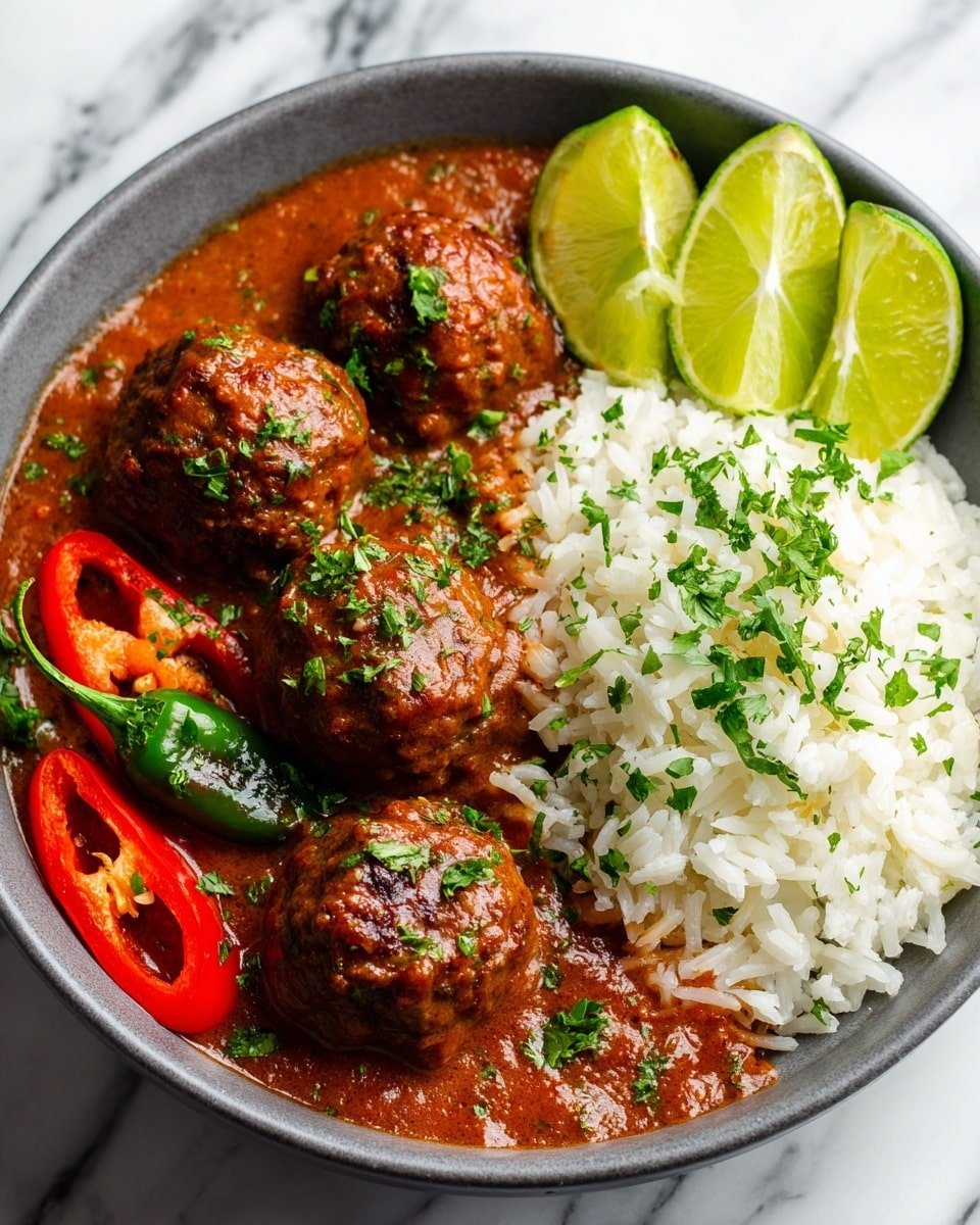 Aromatic Thai Red Curry Meatballs Recipe - Recipe Image — Aromatic Thai Red Curry Meatballs, Thai Red Curry Meatballs, Thai curry meatball recipe, spicy Thai meatballs, coconut curry meatballs