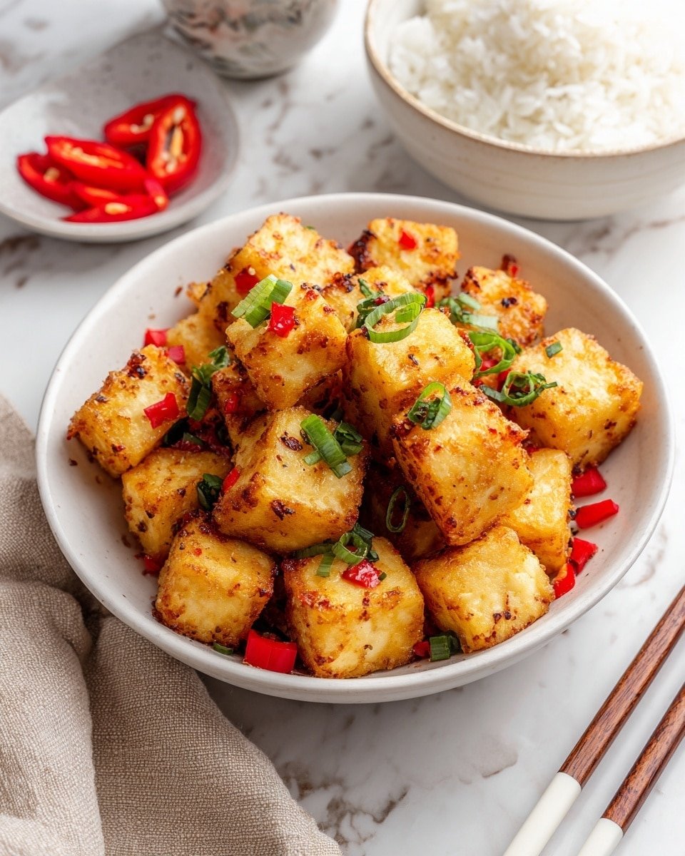 Salt and Pepper Tofu Recipe - Recipe Image — Salt and Pepper Tofu, crispy tofu recipe, spicy Chinese tofu, vegetarian Asian dishes, easy tofu stir-fry