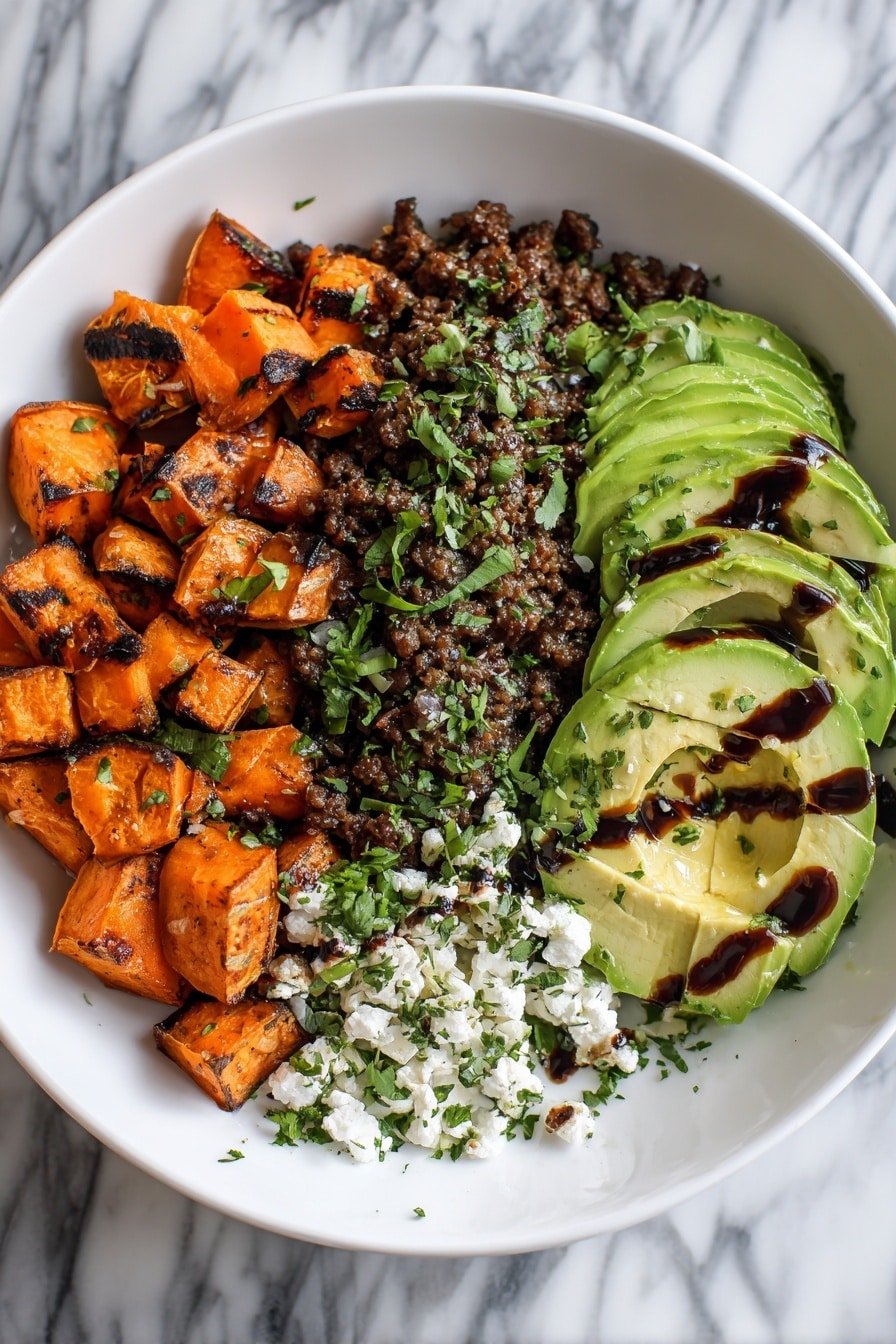 Ground Beef Hot Honey Bowl Recipe - Article Image 2 — Ground Beef Hot Honey Bowl, ground beef bowl with honey, spicy sweet potato bowl, easy hot honey dinner, cozy ground beef recipe