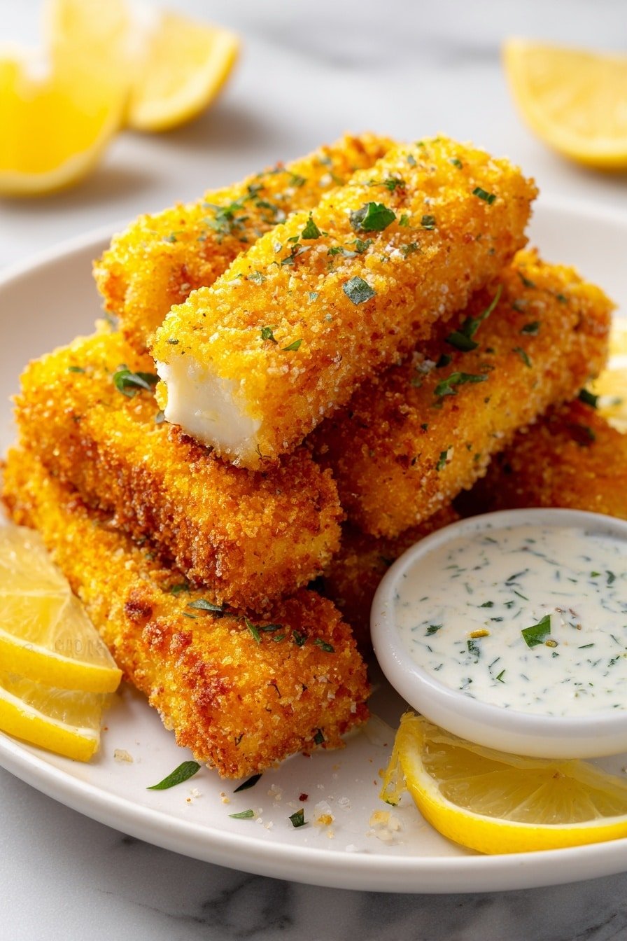 Crispy Baked Fish Sticks with Tartar Sauce Recipe - Article Image 1 — Crispy Baked Fish Sticks, homemade fish sticks with tartar sauce, easy fish stick recipe, crispy fish finger snacks, healthy baked fish sticks