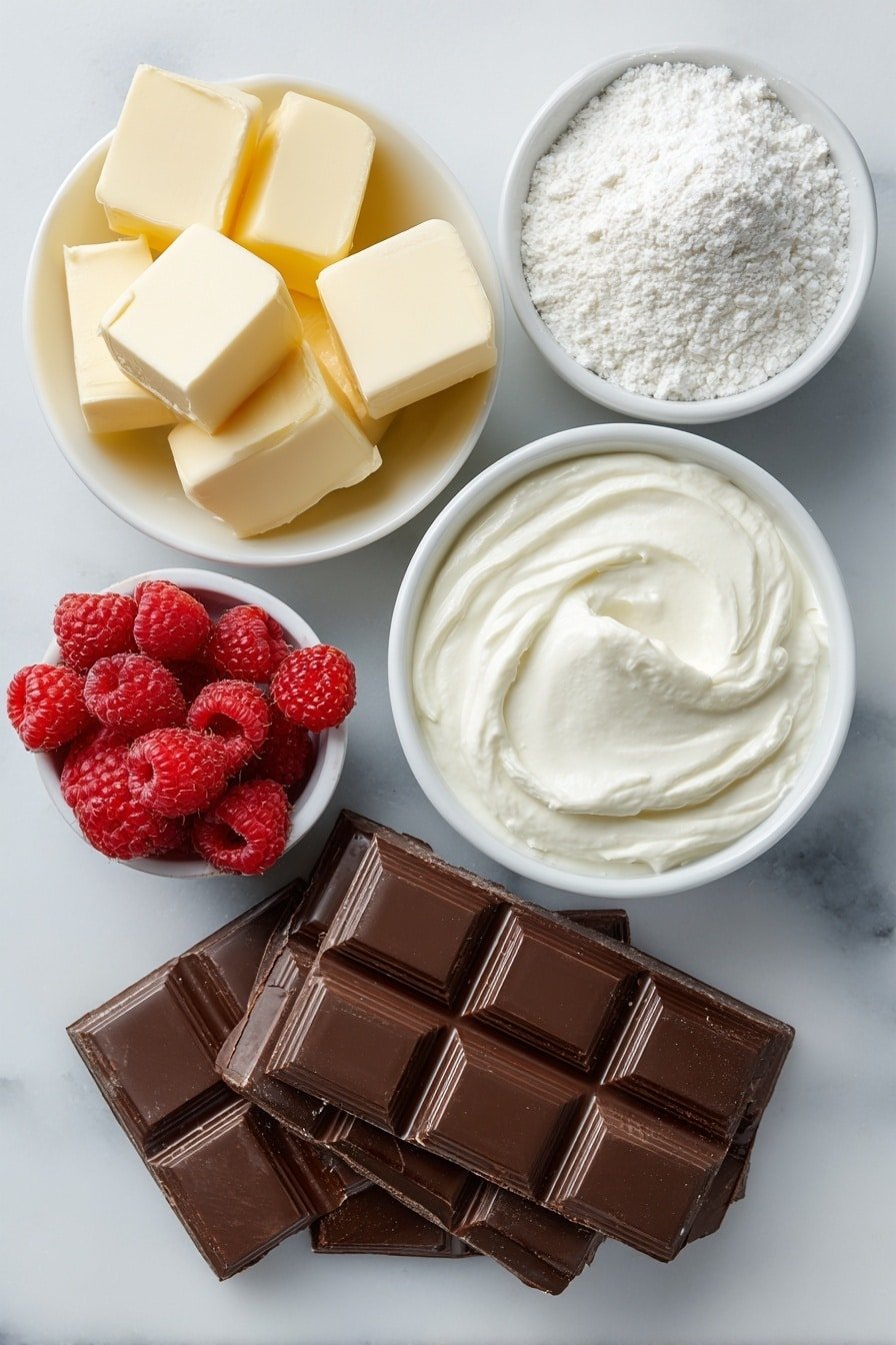 Chocolate Raspberry Petals Recipe - Ingredients Image — Chocolate Raspberry Petals, Chocolate Raspberry Petals recipe, homemade chocolate desserts, raspberry chocolates, elegant treat ideas