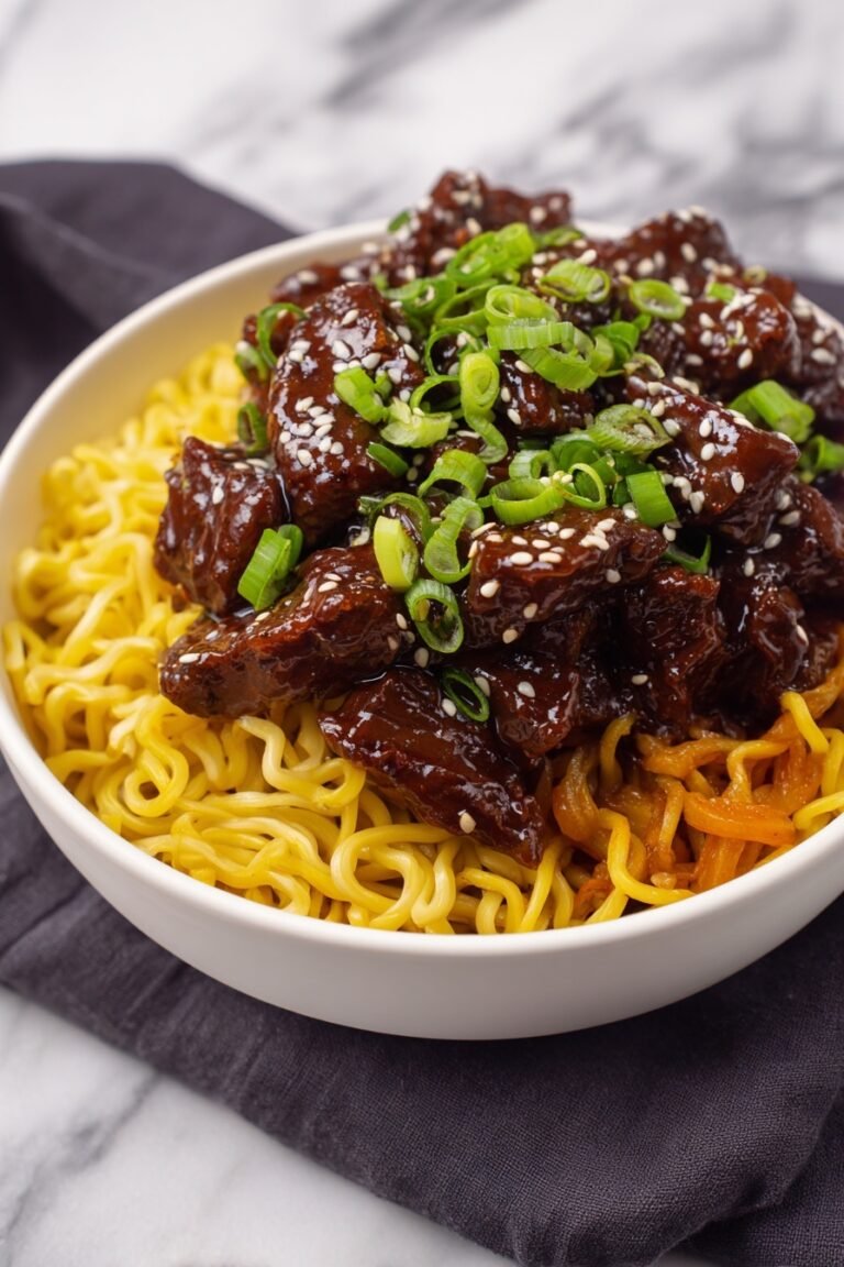 Slow Cooker Korean Beef Noodles Recipe