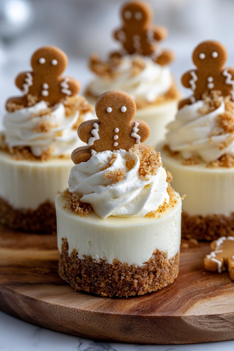 No-Bake Gingerbread Cheesecake Cups Recipe - Article Image 2 — No-Bake Gingerbread Cheesecake Cups,Cool holiday desserts, festive no-bake cheesecakes,easy gingerbread dessert, no-bake cheesecake ideas