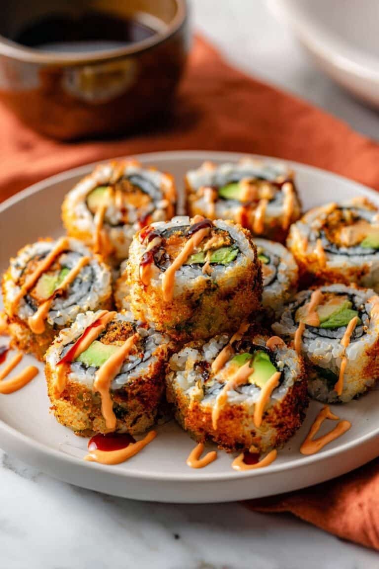 Crispy Fried Salmon Sushi Rolls Recipe
