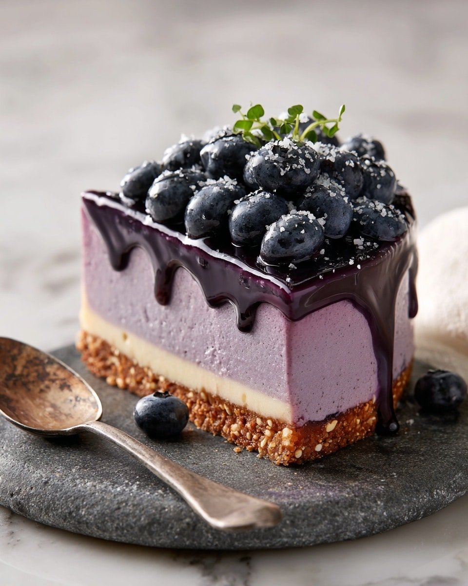 No-Bake Blueberry Chia Pie Recipe - Recipe Image — No-Bake Blueberry Chia Pie, healthy summer dessert, vegan fruit pie, easy no-bake blueberry tart, fresh berry chia pie