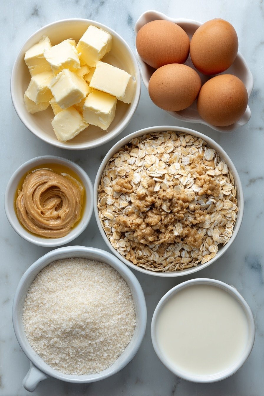 No Bake Peanut Butter Cookies Recipe - Ingredients Image — No Bake Peanut Butter Cookies, quick peanut butter cookie recipe, easy no bake cookies, chewy peanut butter treats, no bake cookie ideas