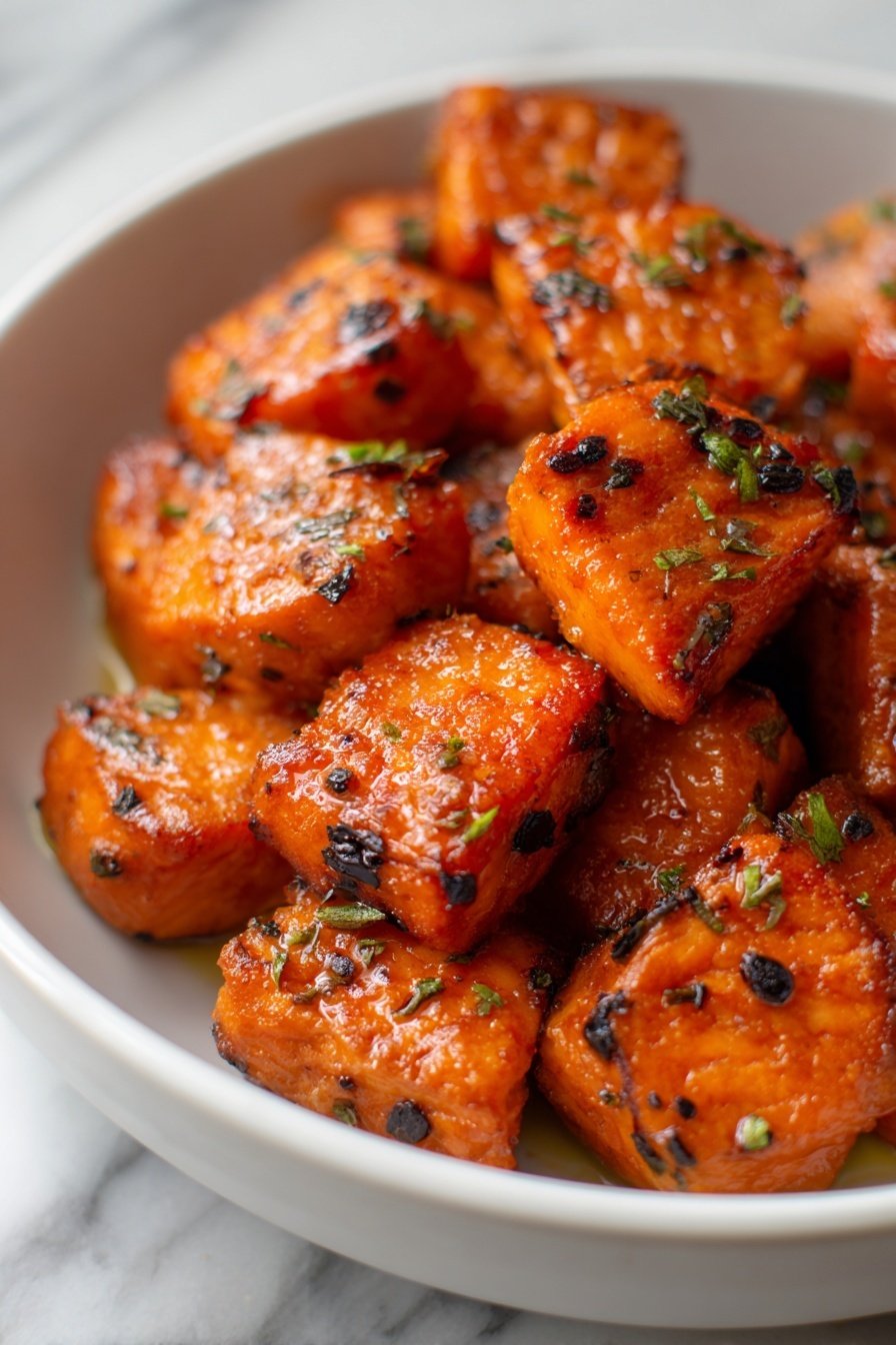 Hot Honey Salmon Bites Recipe - Article Image 2 — Hot Honey Salmon Bites, salmon appetizer ideas, quick fish recipes, sweet spicy salmon, easy seafood dinner