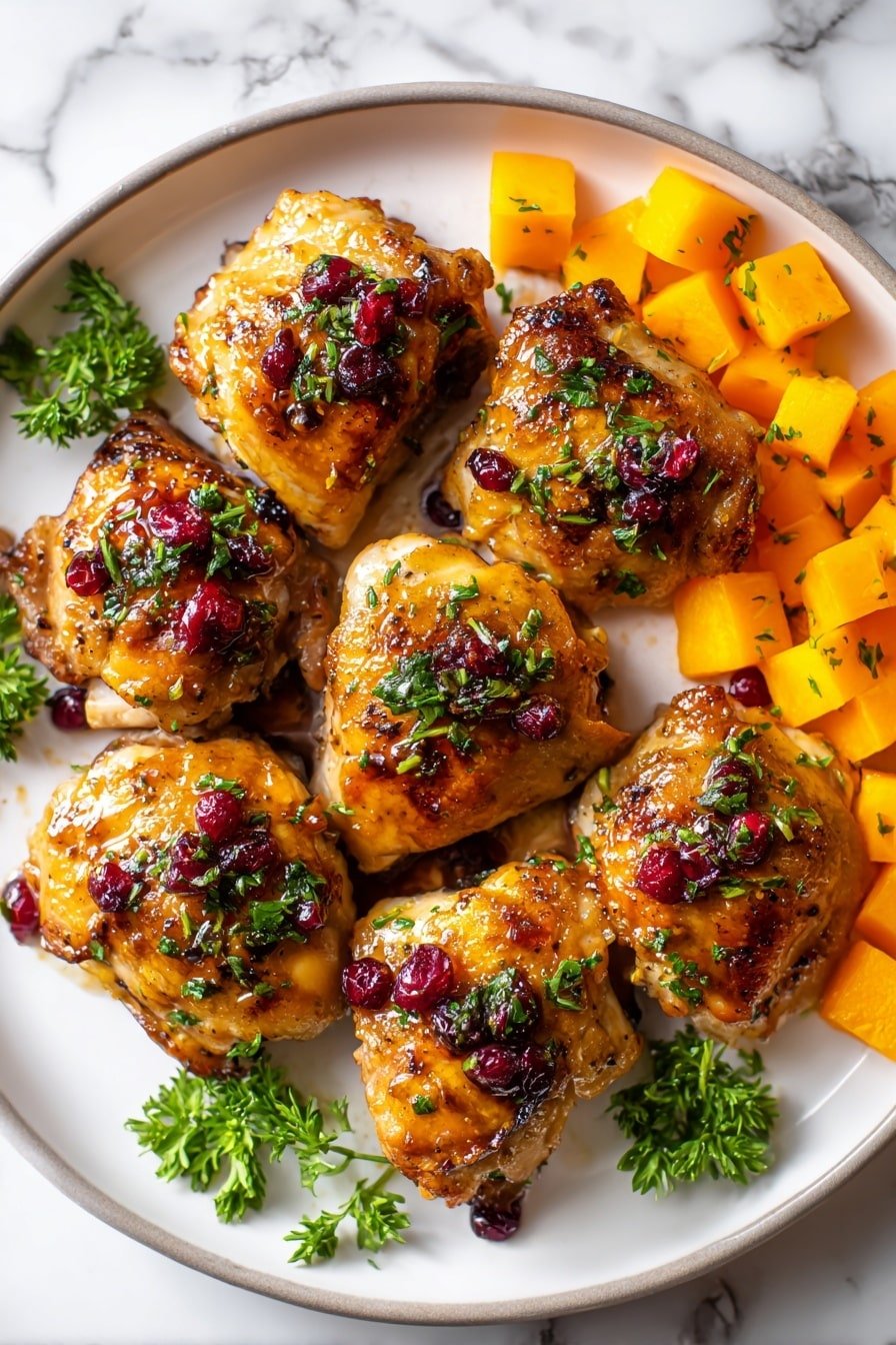 Cranberry Glazed Chicken with Roasted Carrots Recipe - Article Image 2 — Cranberry Glazed Chicken with Roasted Carrots, Cranberry glazed chicken recipe, roasted carrot chicken dinner, easy festive chicken dish, healthy cranberry chicken