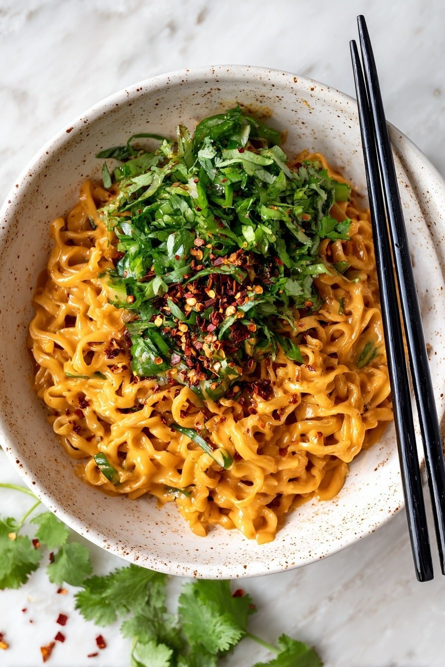 Thai Red Curry Noodles Recipe - Article Image 2 — Thai Red Curry Noodles, Thai red curry pasta, simple Thai noodle dish, spicy Thai noodle recipe, coconut milk Thai noodles