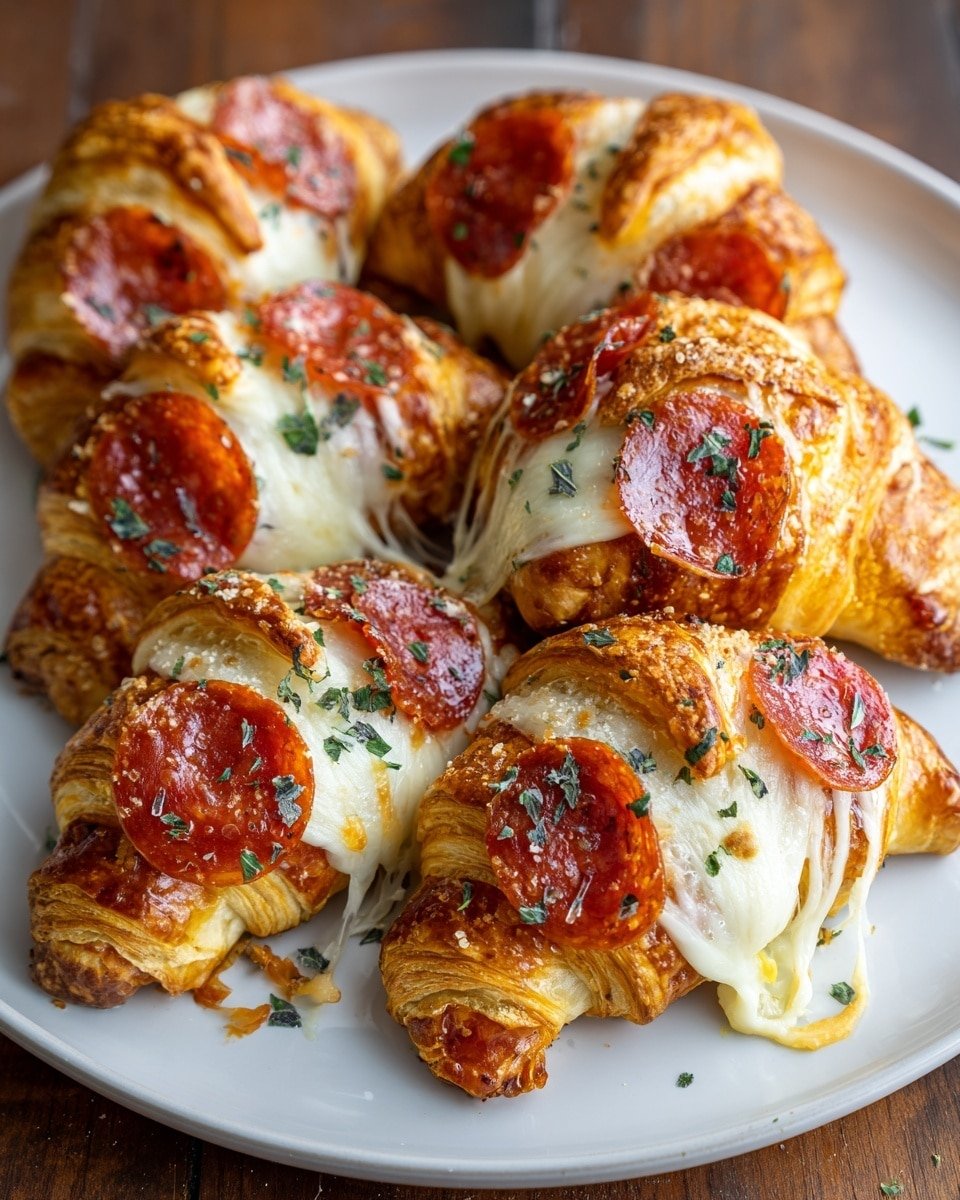 Gooey Mozzarella Pepperoni Croissant Rolls in 30 Minutes Recipe - Recipe Image — Gooey Mozzarella Pepperoni Croissant Rolls, quick croissant roll recipes, savory snack ideas, cheesy pepperoni pastries, 30-minute appetizer recipes