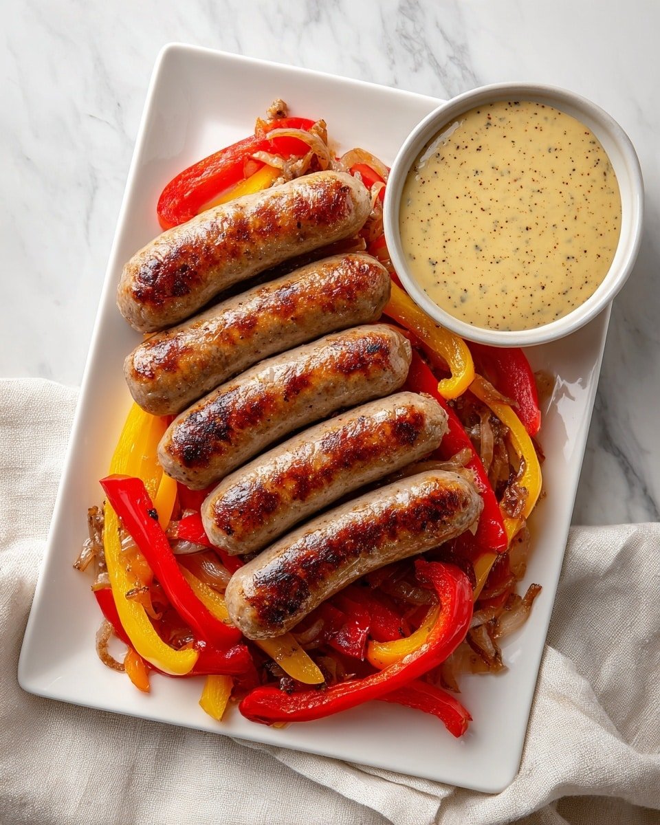 Sheet-Pan Sausage and Peppers with Apples Recipe - Recipe Image — Sheet-Pan Sausage and Peppers with Apples, roasted sausage and peppers, apple and bell pepper skillet, easy sheet-pan dinner, cozy weeknight dinner
