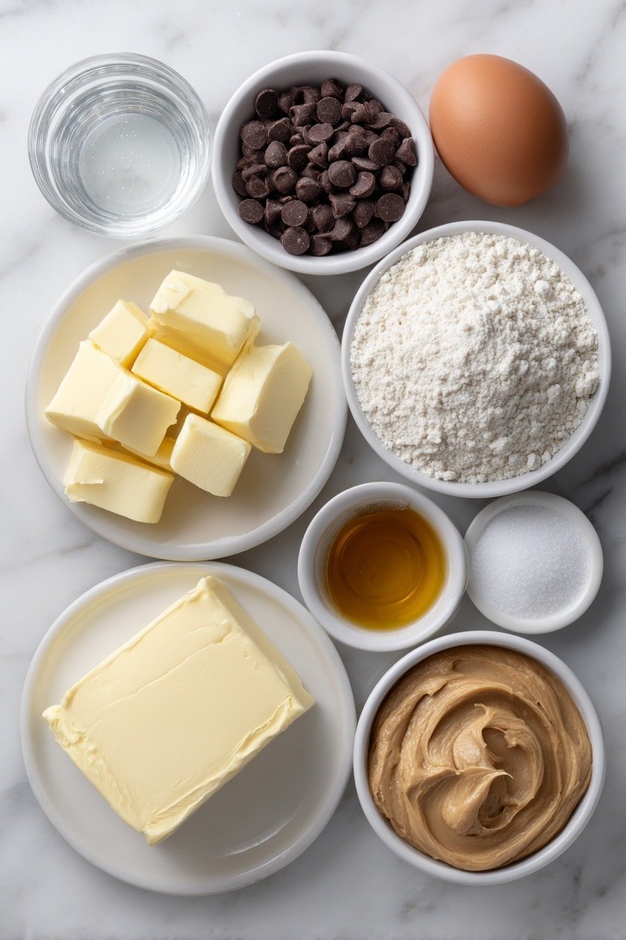 Chocolate Peanut Butter Brownie Bites Recipe - Ingredients Image — Chocolate Peanut Butter Brownie Bites, easy brownie bites with peanut butter, homemade chocolate brownie treats, chewy brownie bites recipe, quick peanut butter dessert