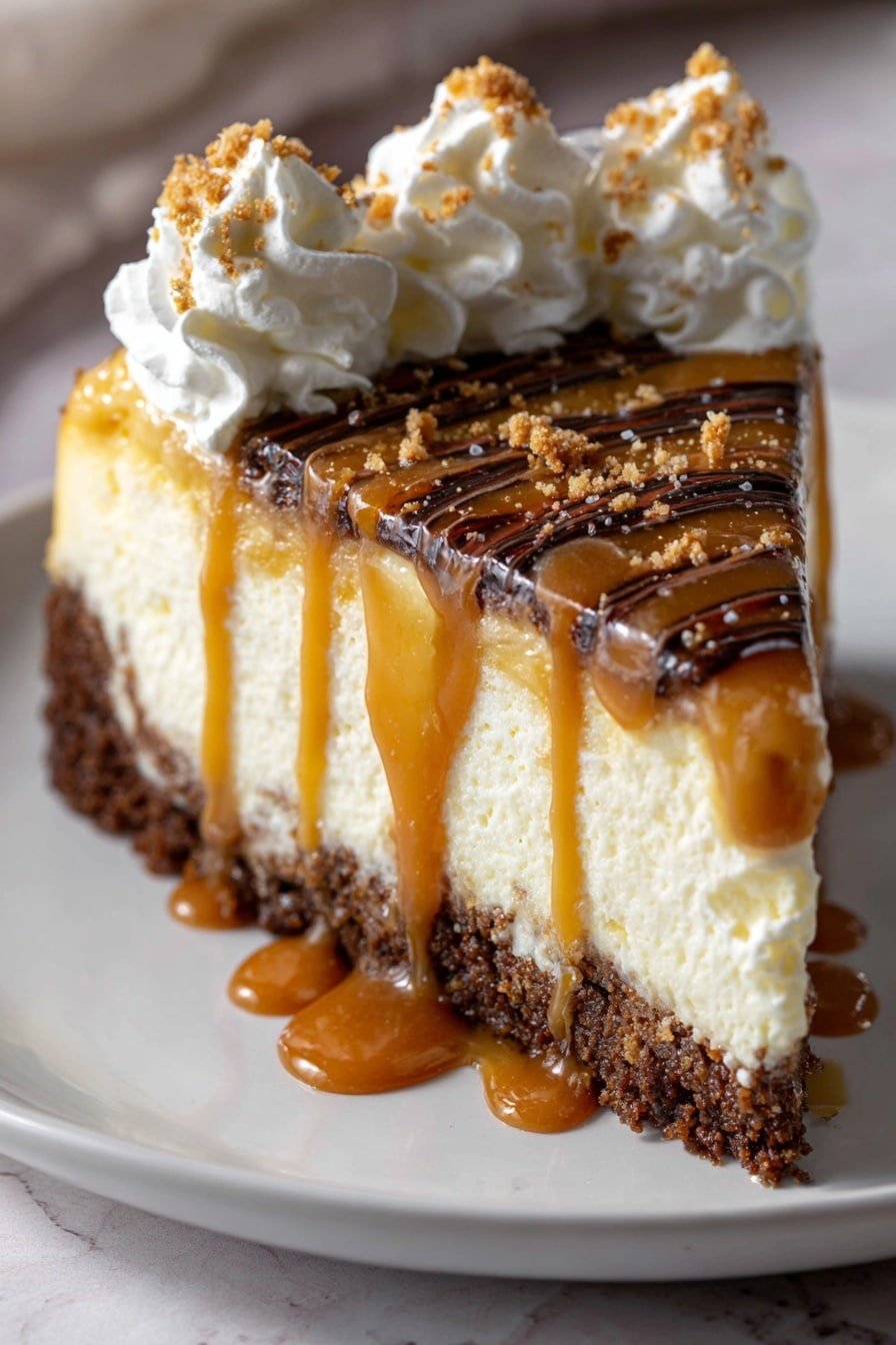 Cookie Butter Caramel Cheesecake Recipe - Article Image 1 — Cookie Butter Caramel Cheesecake, easy cookie butter cheesecake, caramel cheesecake with cookie butter, decadent cookie butter dessert, homemade caramel cheesecake