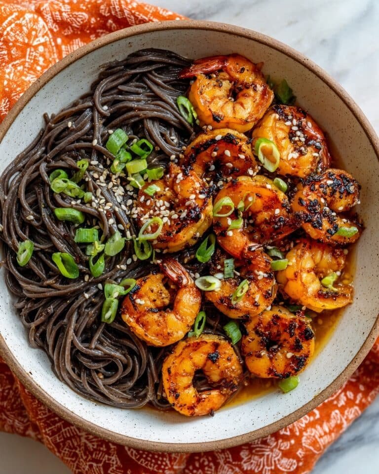 Sesame Garlic Shrimp & Soba Recipe