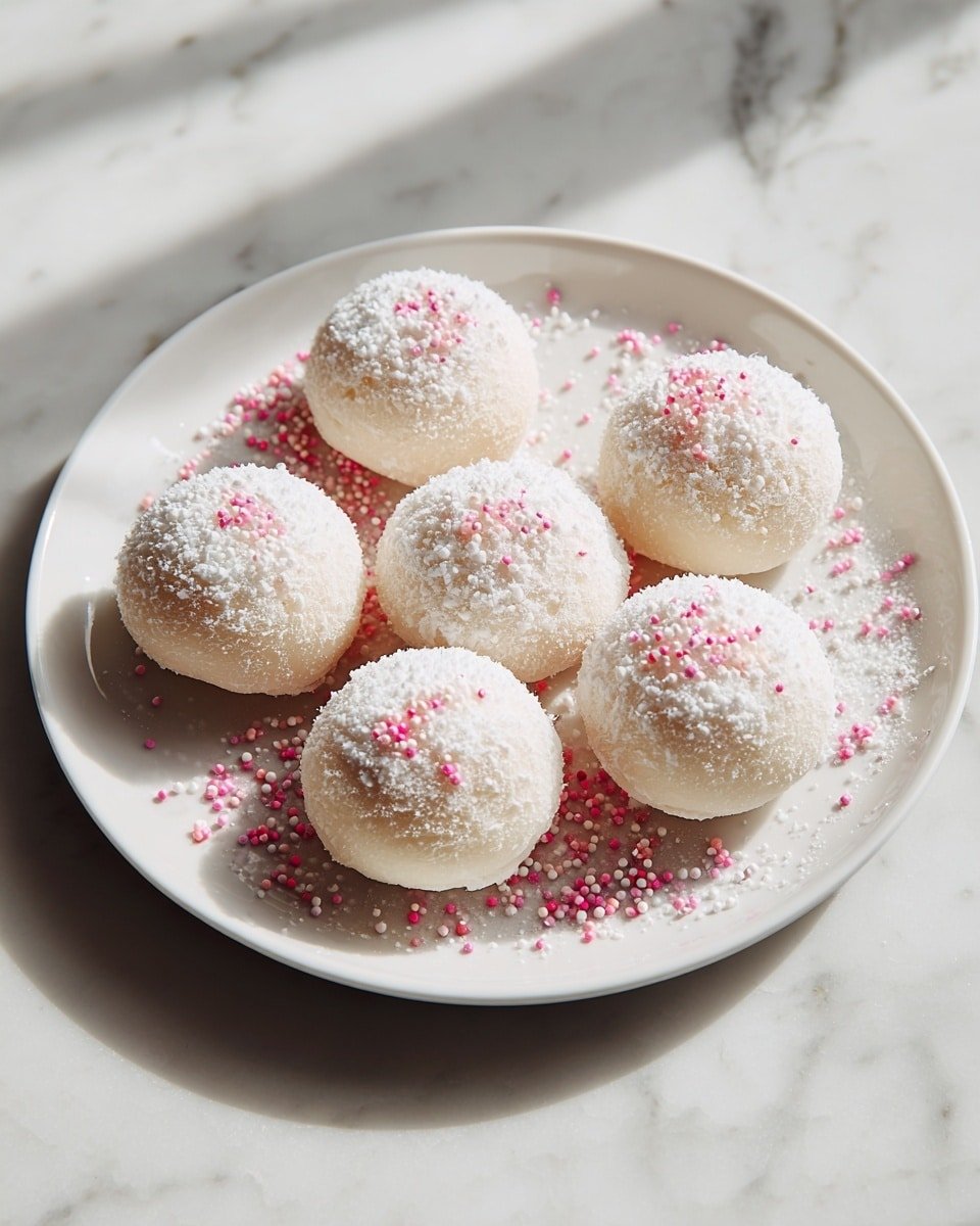 Peppermint Snowball Cookies Recipe - Recipe Image — Peppermint Snowball Cookies, holiday cookies, peppermint dessert, easy Christmas cookies, festive cookie recipes