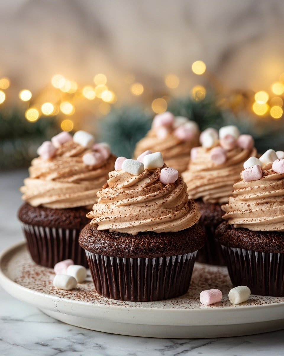 Hot Chocolate Cupcakes Recipe - Recipe Image — Hot Chocolate Cupcakes, Hot Chocolate Cupcakes recipe, chocolate cupcake recipe, cozy dessert ideas, indulgent chocolate cupcakes