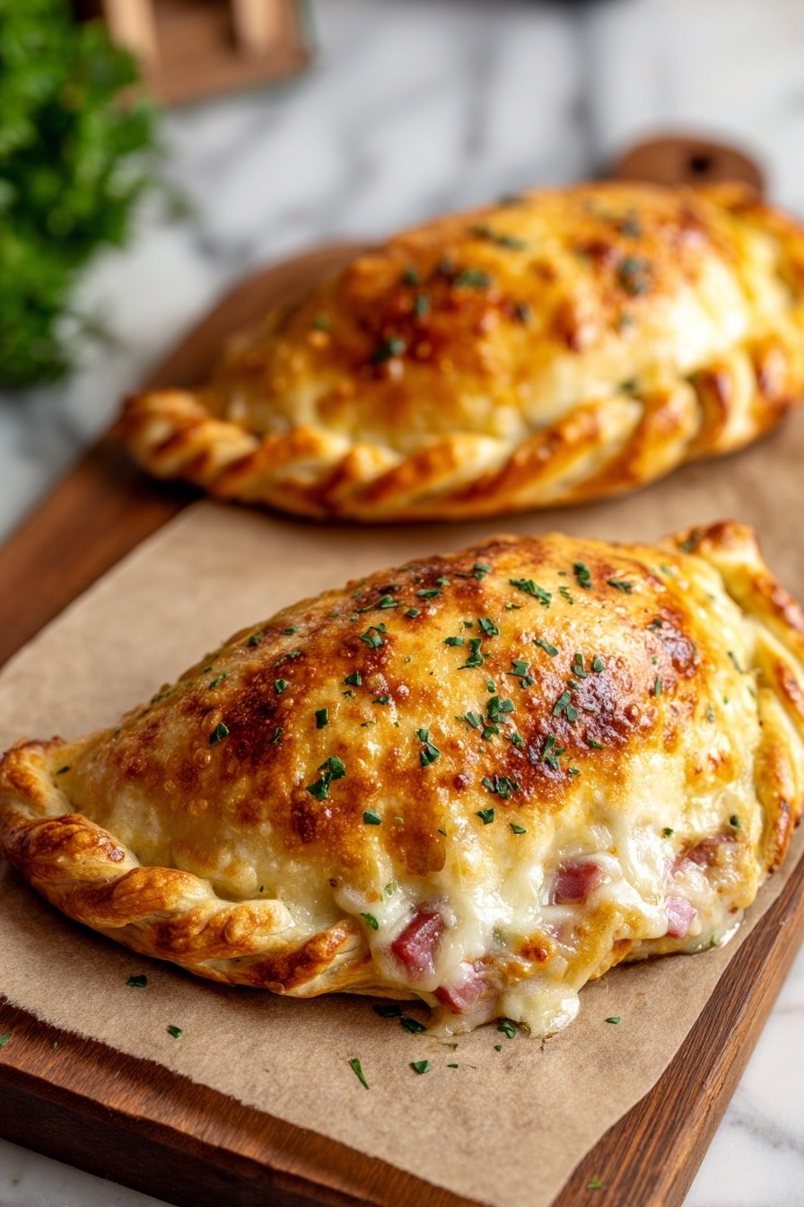 Ham and Cheese Calzones Recipe - Article Image 2 — Ham and Cheese Calzone, Calzones recipe, cheesy calzones, homemade calzones, savory calzones