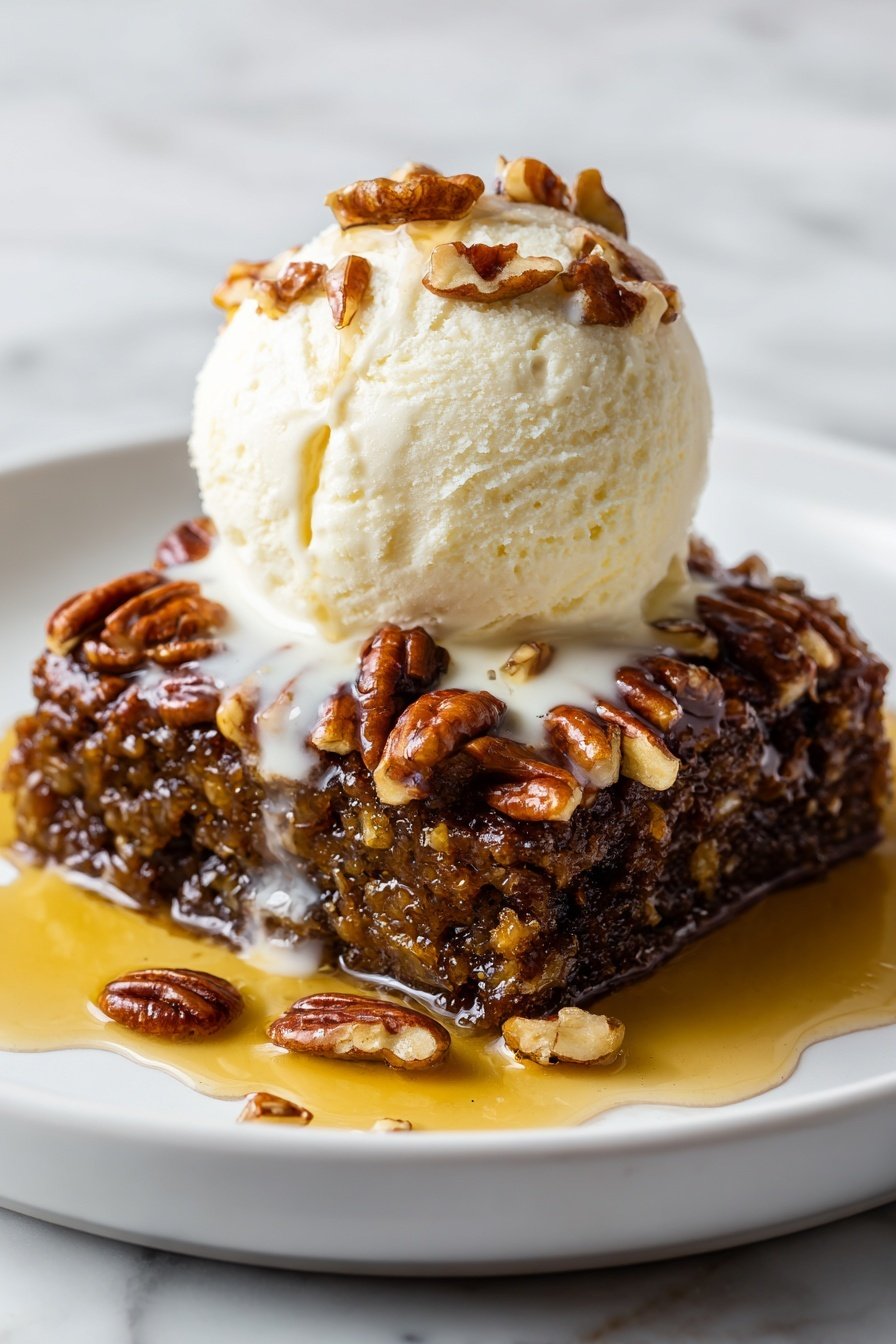 Pecan Pie Cobbler Recipe - Article Image 2 — Pecan Pie Cobbler, easy pecan dessert, warm autumn dessert, caramel pecan cobbler, best pecan cobbler