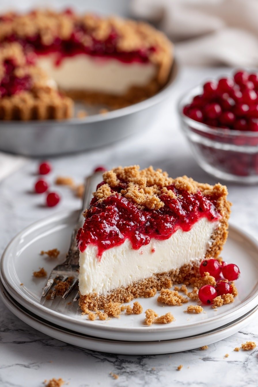 Cranberry Cream Cheese Crumb Pie Recipe - Article Image 2 — Cranberry Cream Cheese Crumb Pie, cranberry pie recipes, easy holiday desserts, festive fruit pie, creamy cranberry dessert
