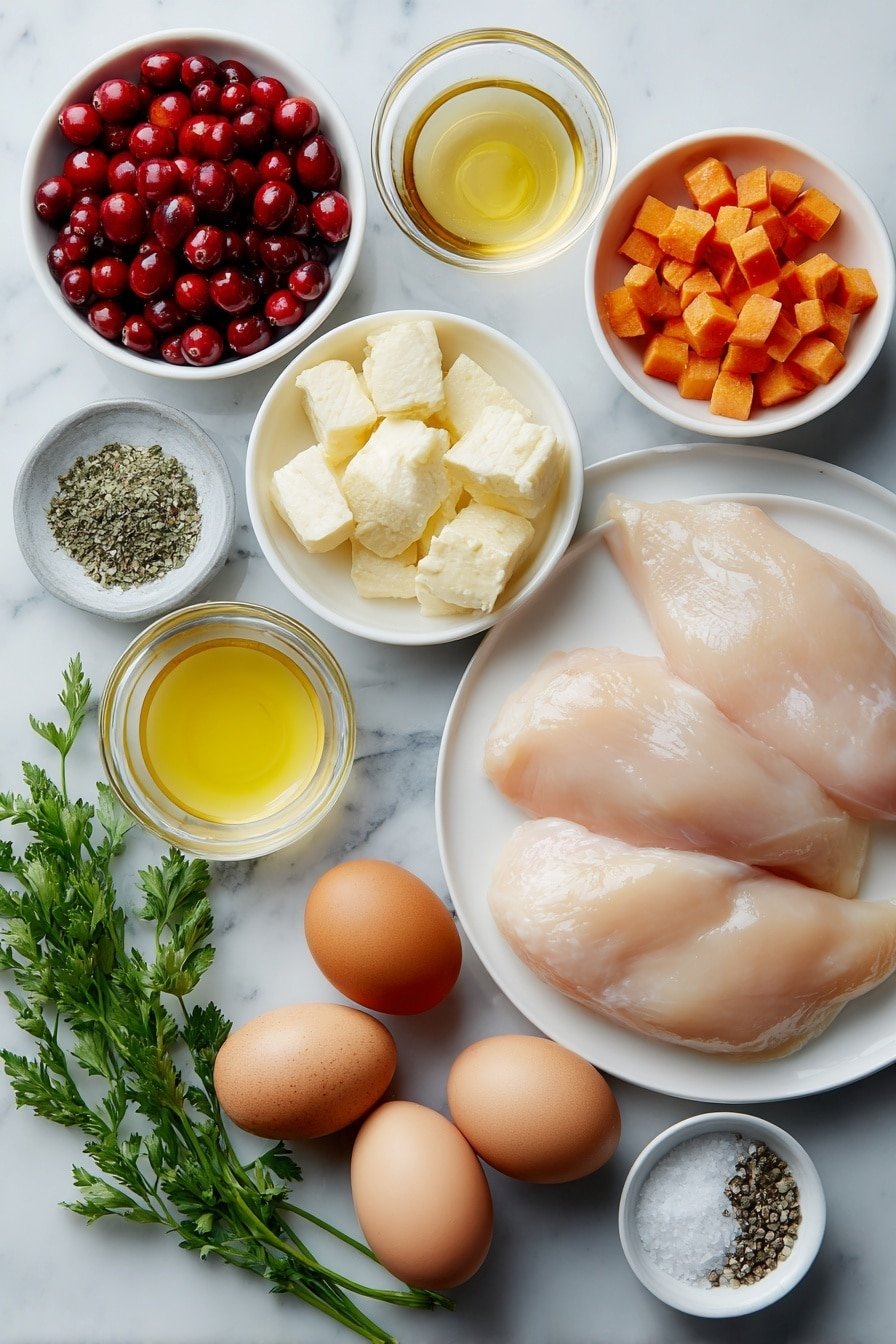 Cranberry Glazed Chicken with Roasted Carrots Recipe - Ingredients Image — Cranberry Glazed Chicken with Roasted Carrots, Cranberry glazed chicken recipe, roasted carrot chicken dinner, easy festive chicken dish, healthy cranberry chicken