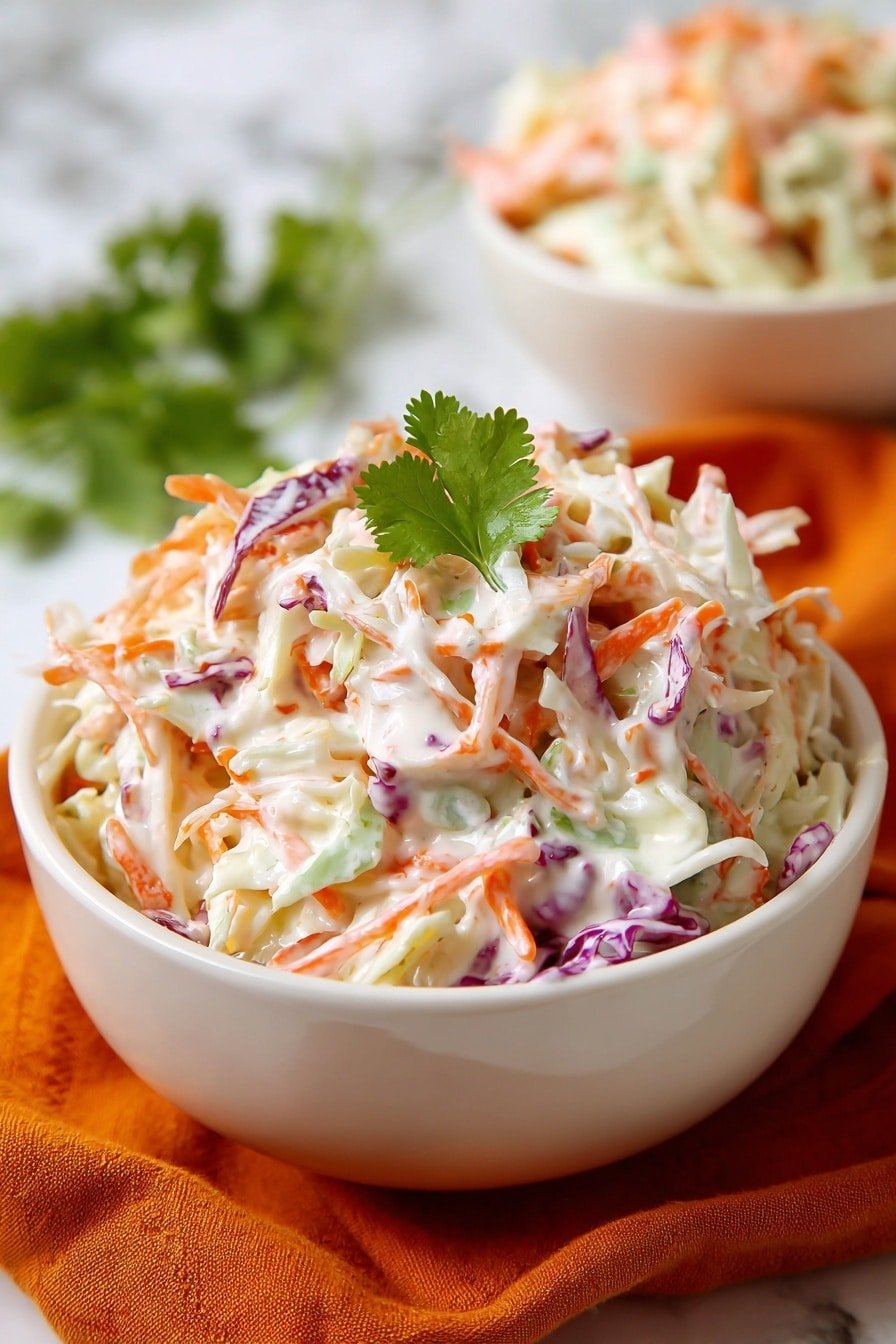 Easy Creamy Coleslaw Recipe - Article Image 1 — Easy Creamy Coleslaw, creamy coleslaw recipe, quick coleslaw, homemade coleslaw side dish, simple coleslaw dressing