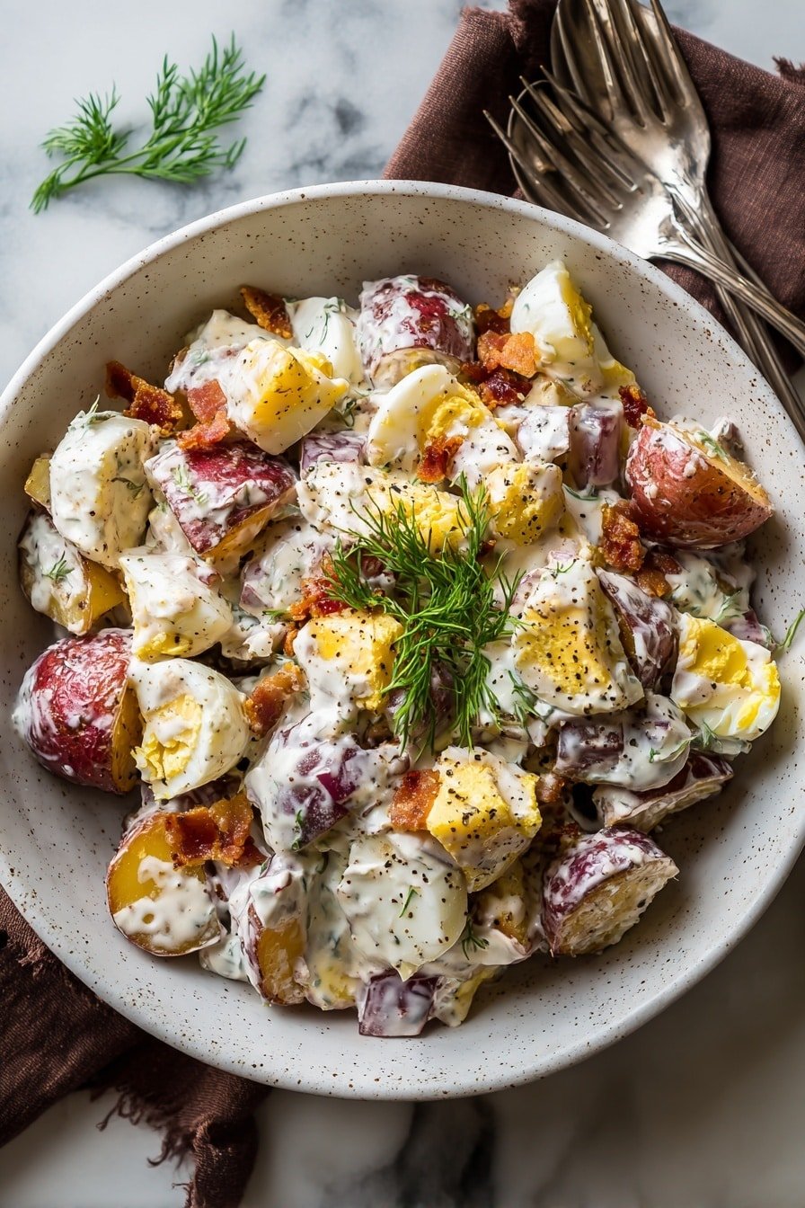 Crispy Smashed Potato Salad Recipe - Article Image 1 — Crispy Smashed Potato Salad, smashed potato salad, potato salad with crispy potatoes, flavorful potato salad recipe, easy smashed potato salad