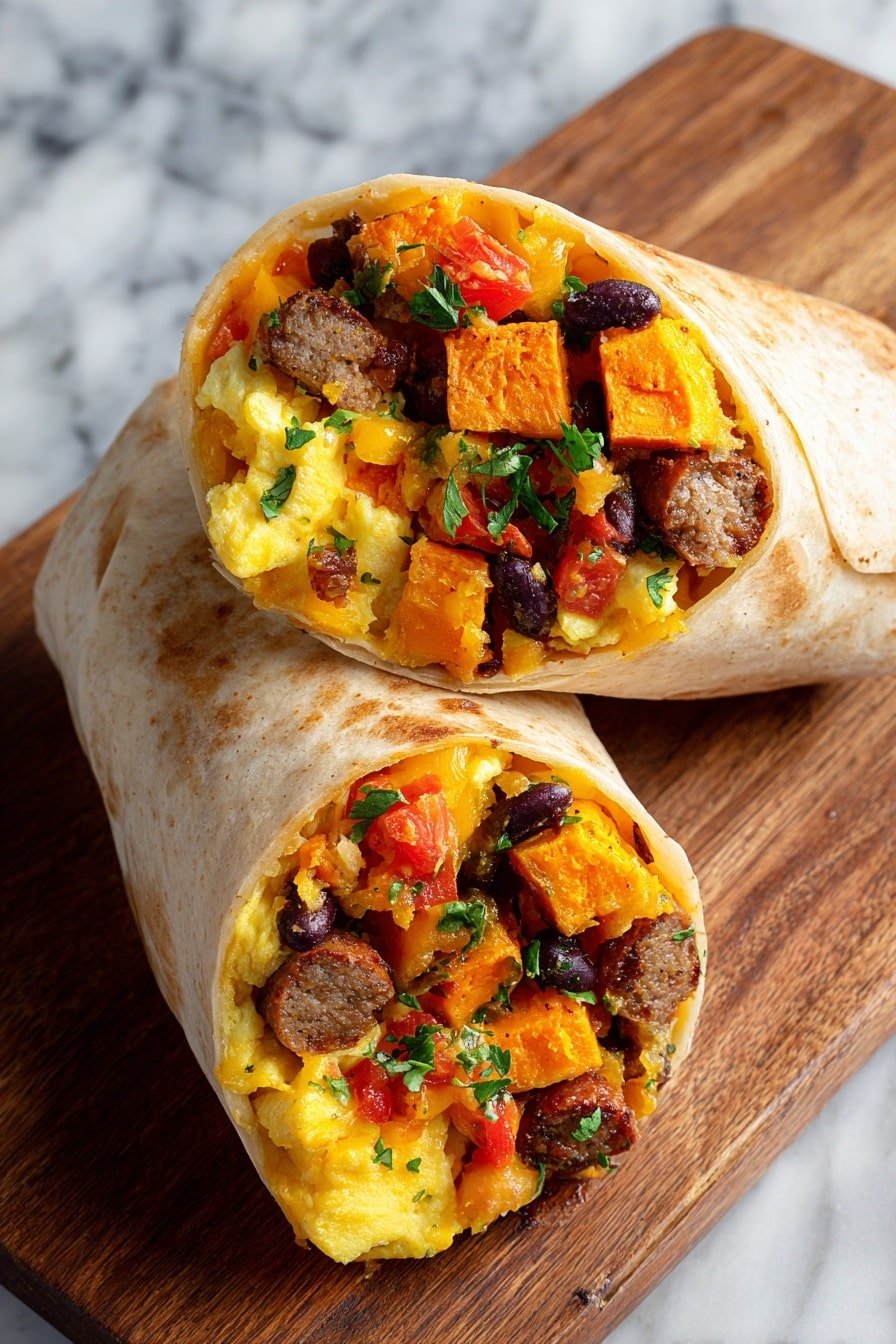Sweet Potato Breakfast Burritos Recipe - Article Image 2 — Sweet Potato Breakfast Burritos, healthy breakfast burritos, easy breakfast ideas, make-ahead breakfast recipes, vegan breakfast burritos