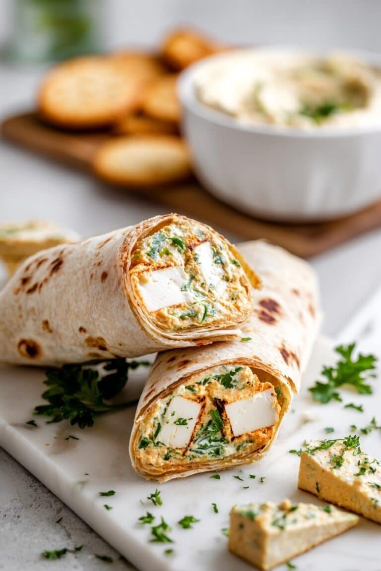Cheesy Garlic Chicken Wraps Recipe
