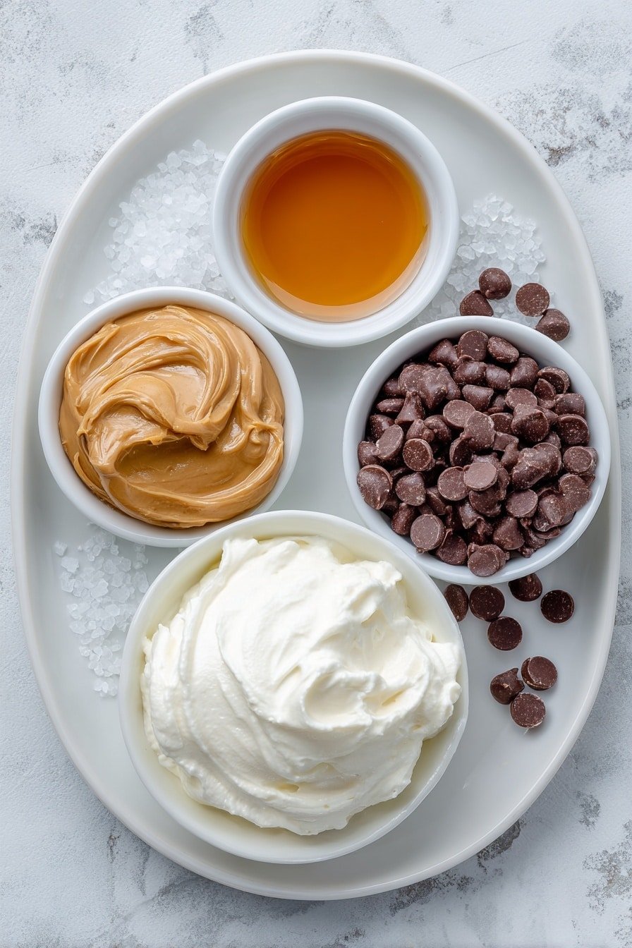 Frozen Greek Yogurt Peanut Butter Bites Recipe - Ingredients Image — Frozen Greek Yogurt Peanut Butter Bites, healthy frozen snacks, no-bake dessert ideas, kid-friendly frozen treats, easy healthy snack recipes