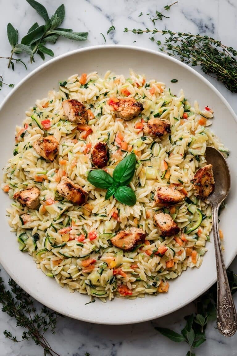 Creamy Boursin Chicken Orzo Bake Recipe